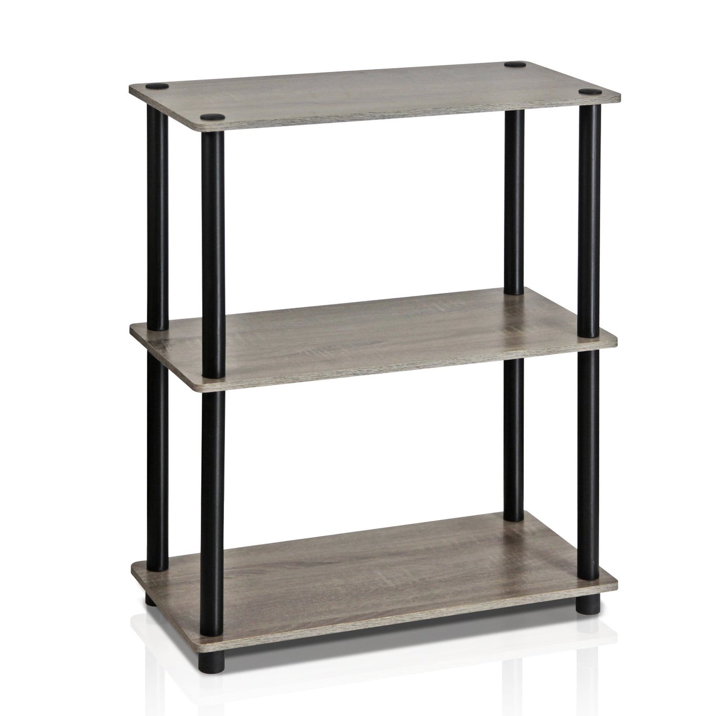 Furinno TURN-N-TUBE Storage Shelves, 3-Tier Book Shelf, Corner Shelf, Toolless Open Shelves, for