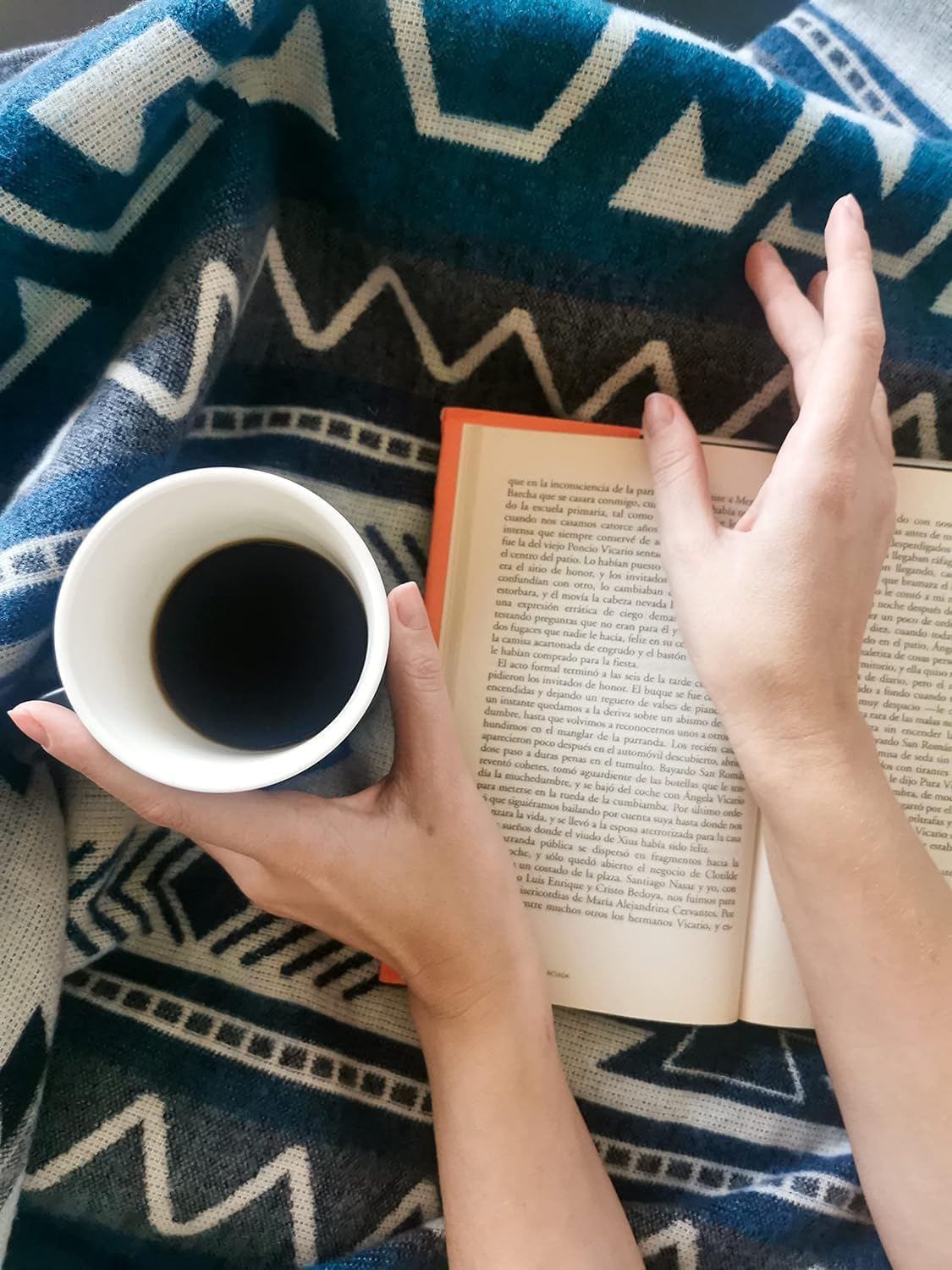 Off the Grid Inca Aztec Throw Blanket | Southwest Indian Navajo Boho Style | Native Woven Western Cover for Camping, Bedding, Couch (King, Cotopaxi Slate)