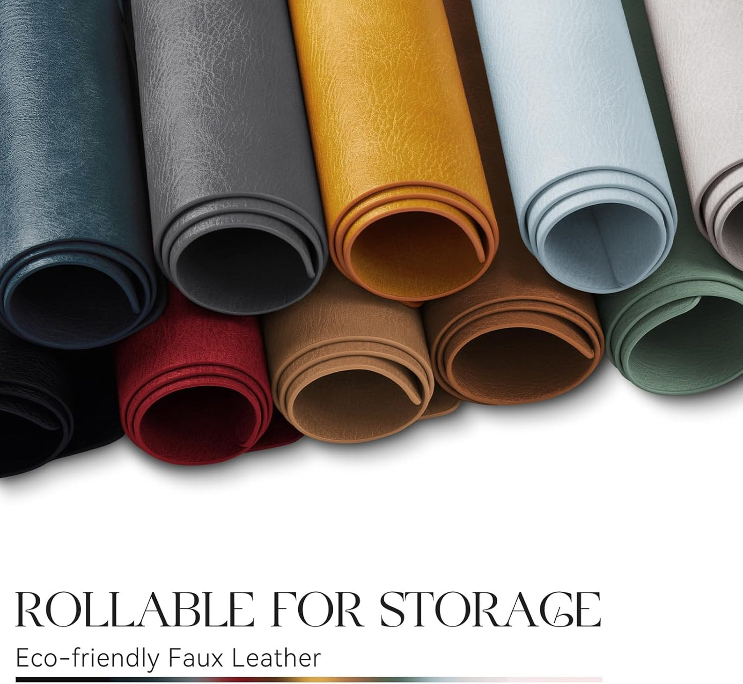 MOSAYT Vinyl Placemats Set of 6-12 X 17 Inch - Faux Leather 100% Waterproof Oil-Proof Wipeable PU Place Mats, Heat Resistant Reversible Table Mats for Kitchen, Dining, Outdoor (Navy Blue)