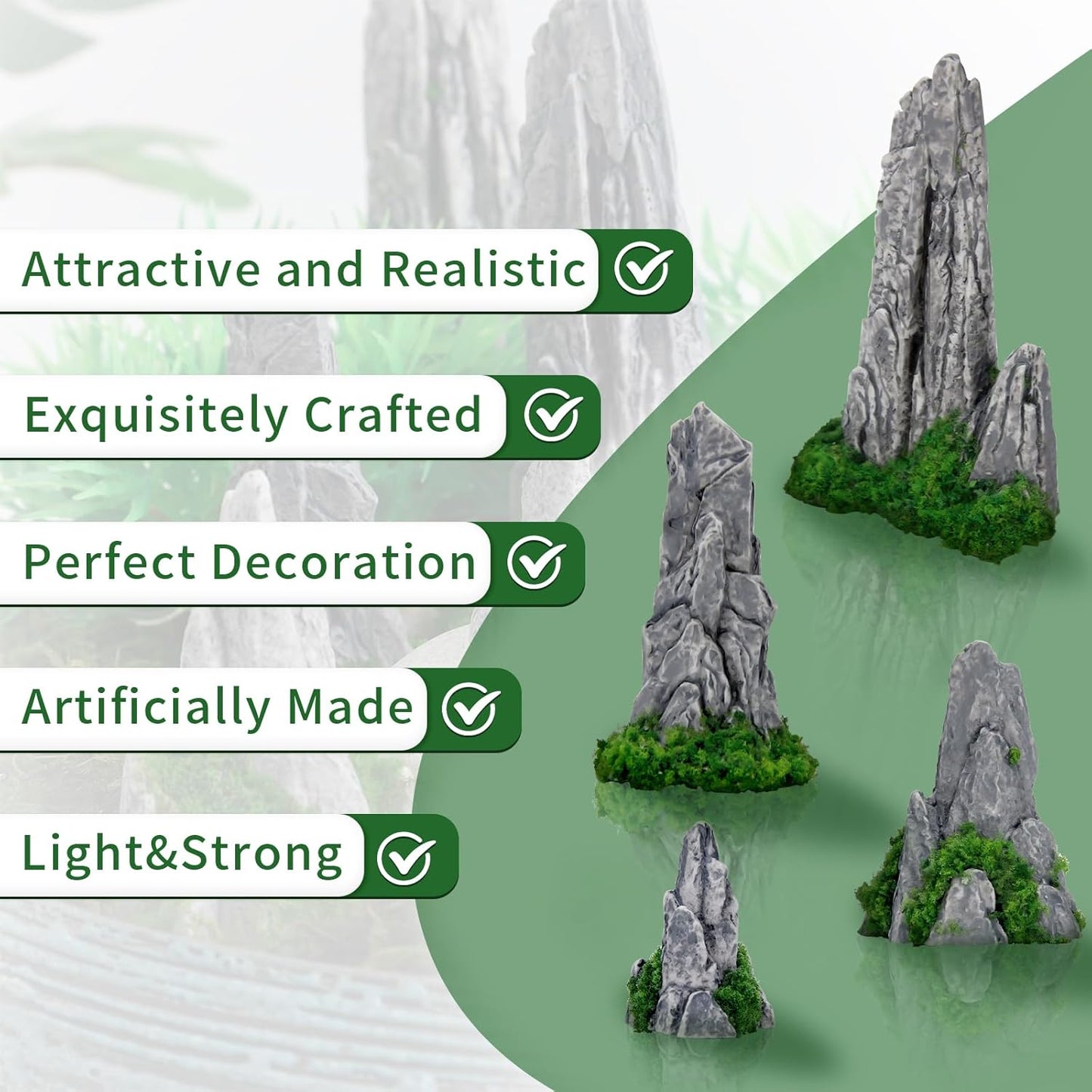 Mini Zen Garden Mountain Decor, Zen Garden Terrarium Accessories Decor Outdoor, Bonsai Figurines Decor Accessories