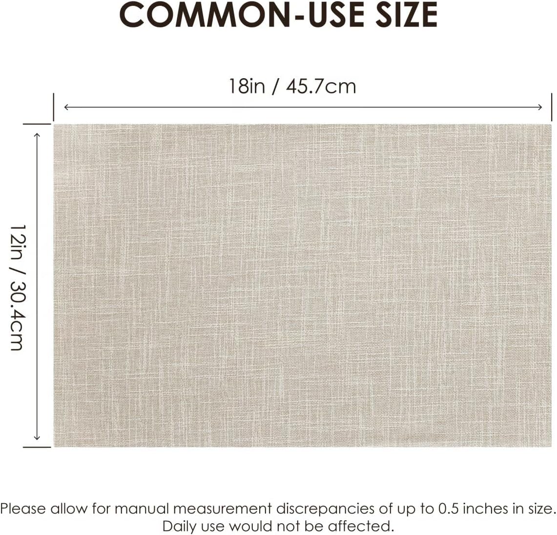 Placemats Set of 4, Bilayer Thickened Linen Place Mats Heat Resistant Machine Washable Wrinkle Free Carefully Selected Polyester Mats for Kitchen/Dining/Coffee Table (Cream Beige)