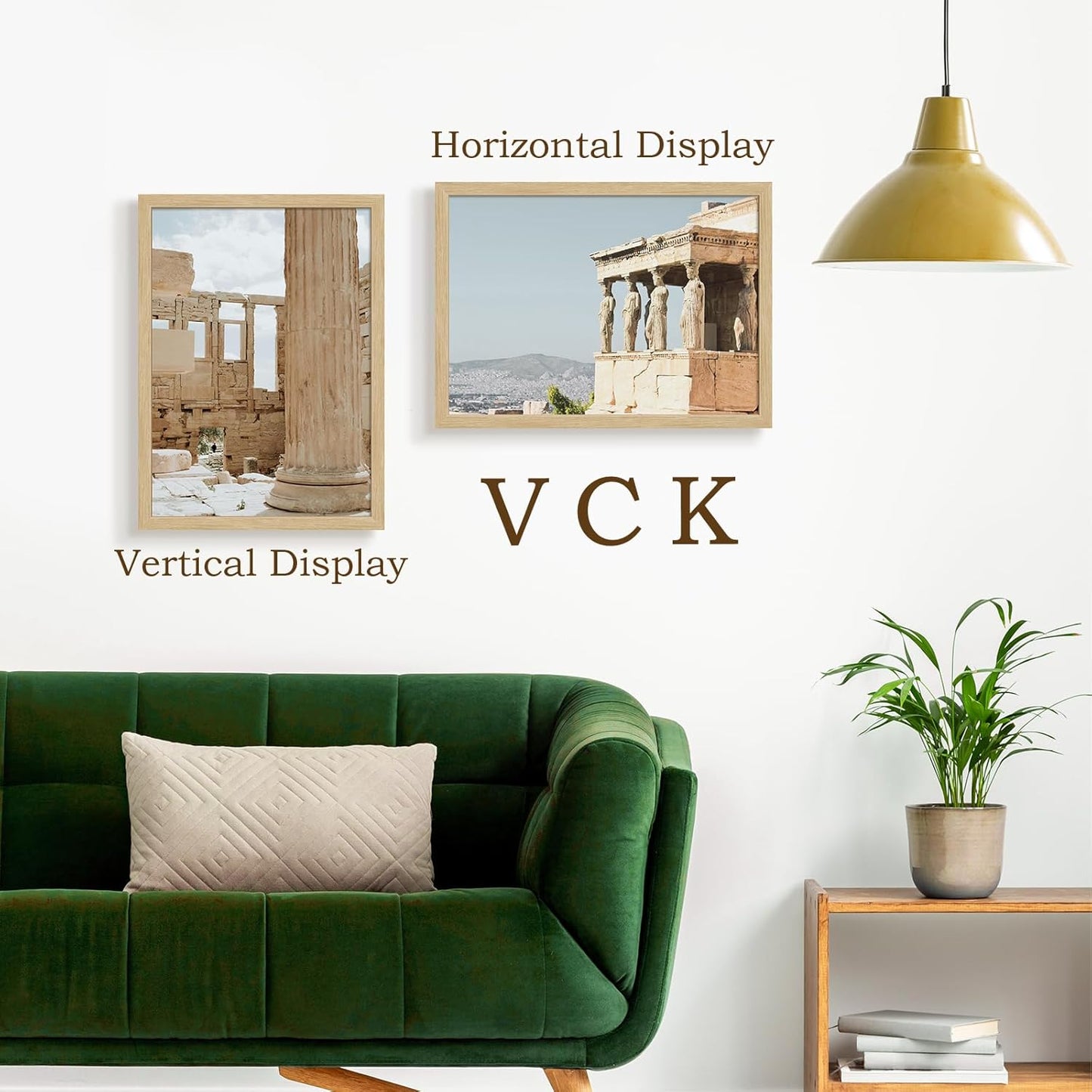 VCK 20x28 Picture Frame Set of 3 - Oak, Natural Solid Wood Poster Frames, Wall Mounting Hanging