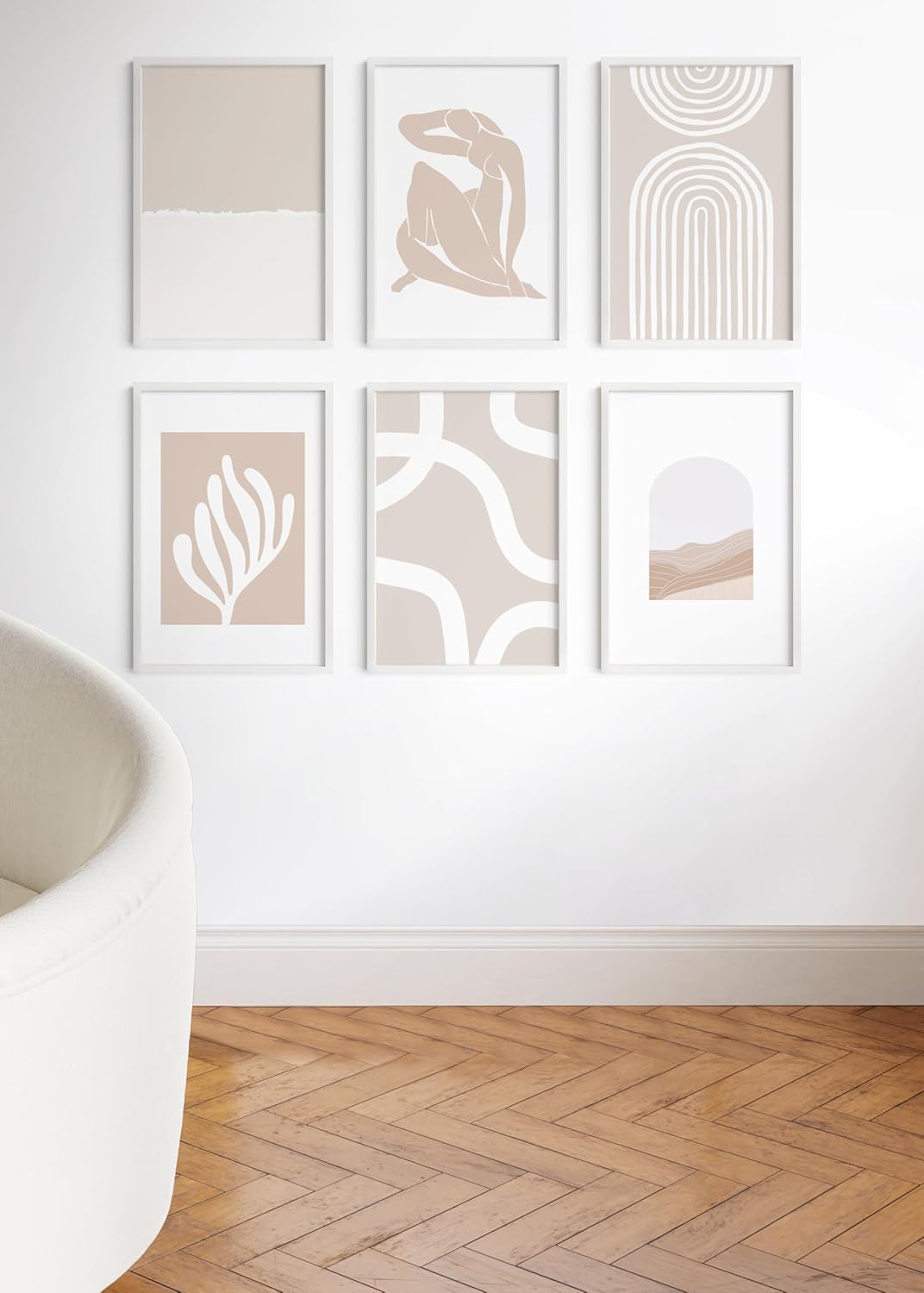 HAUS AND HUES 20x30 White Metal Picture Frames - Features Premium Aluminum, Vertical & Horizontal Hang, Shatterproof Plexiglass - Perfect for Home, Room, Office (20x30 in, White, Set of 6)