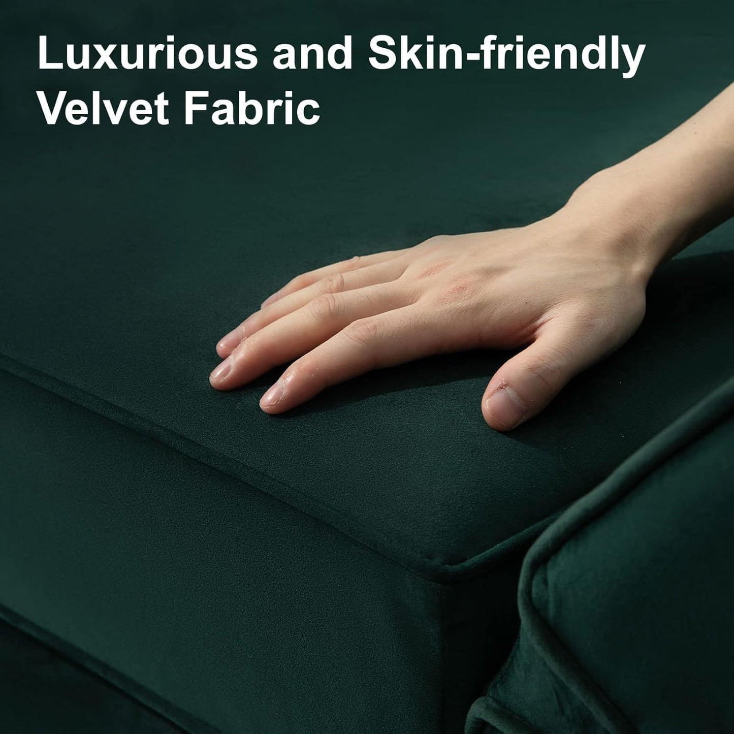 Belffin Modular Sectional Sofa U Shaped Sectional Couch with Reversible Chaises Velvet Modular Sofa with Storage Seat Green