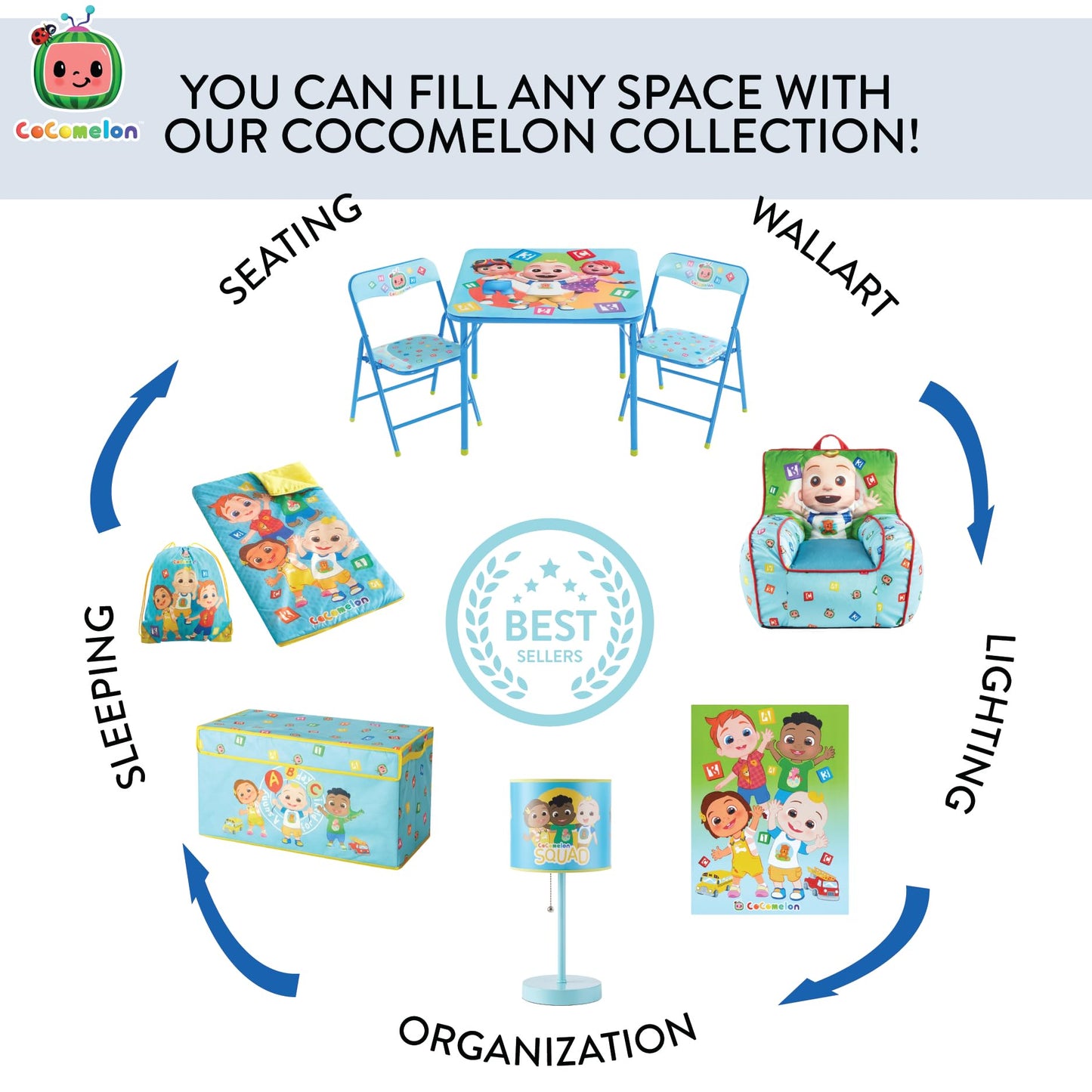 Cocomelon Pop-Up Hamper with Durable Carry Handles, Kids Laundry & Room Storage Organizer, 21”H x