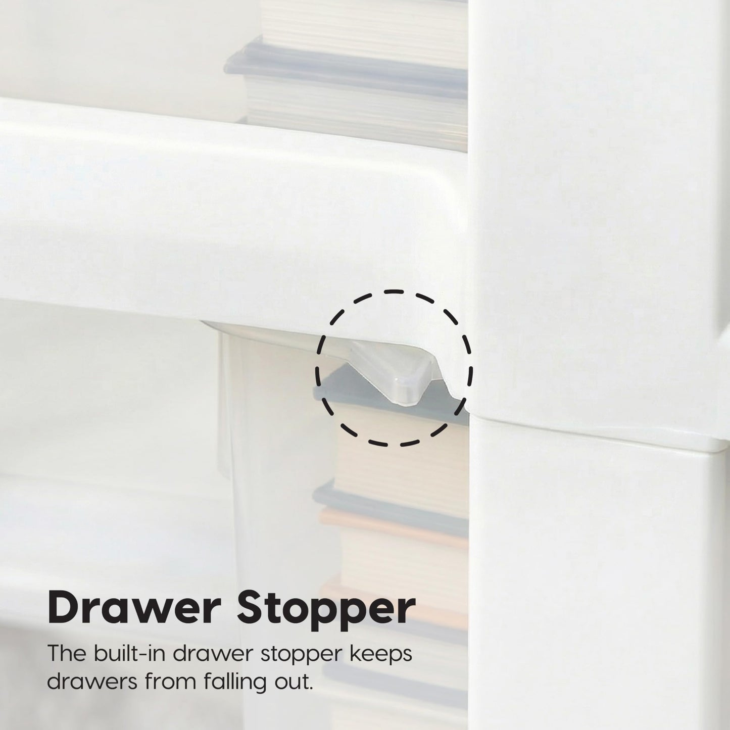 IRIS USA 3-Drawer Slim Narrow Storage Organizer, 2-Pack, White/Clear