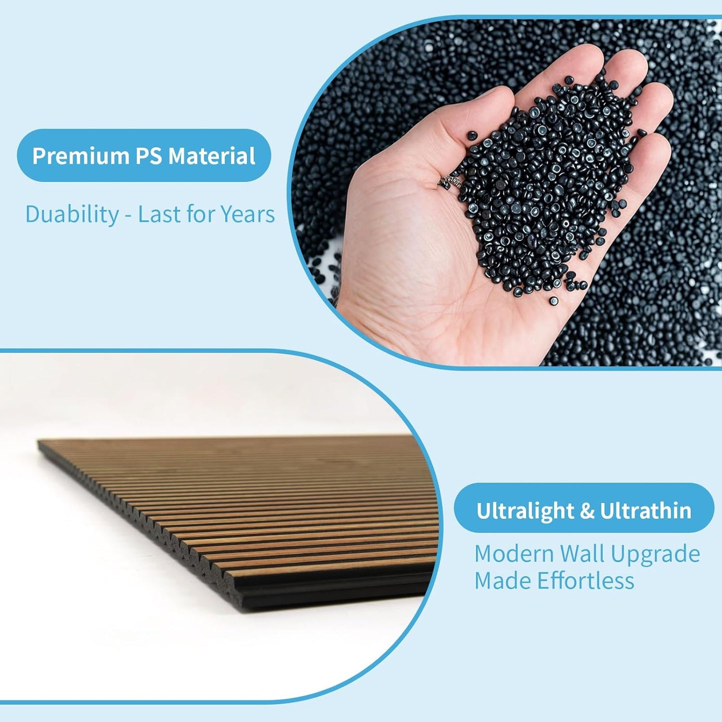 Art3d 4-Pack Glue-On Fine Bar Wainscoting Panel for Interior Wall Decor - 104 x 12 Inch Polystyrene Ultralight Slim Slat Wall Panels for Living Room Bedroom, Rosewood