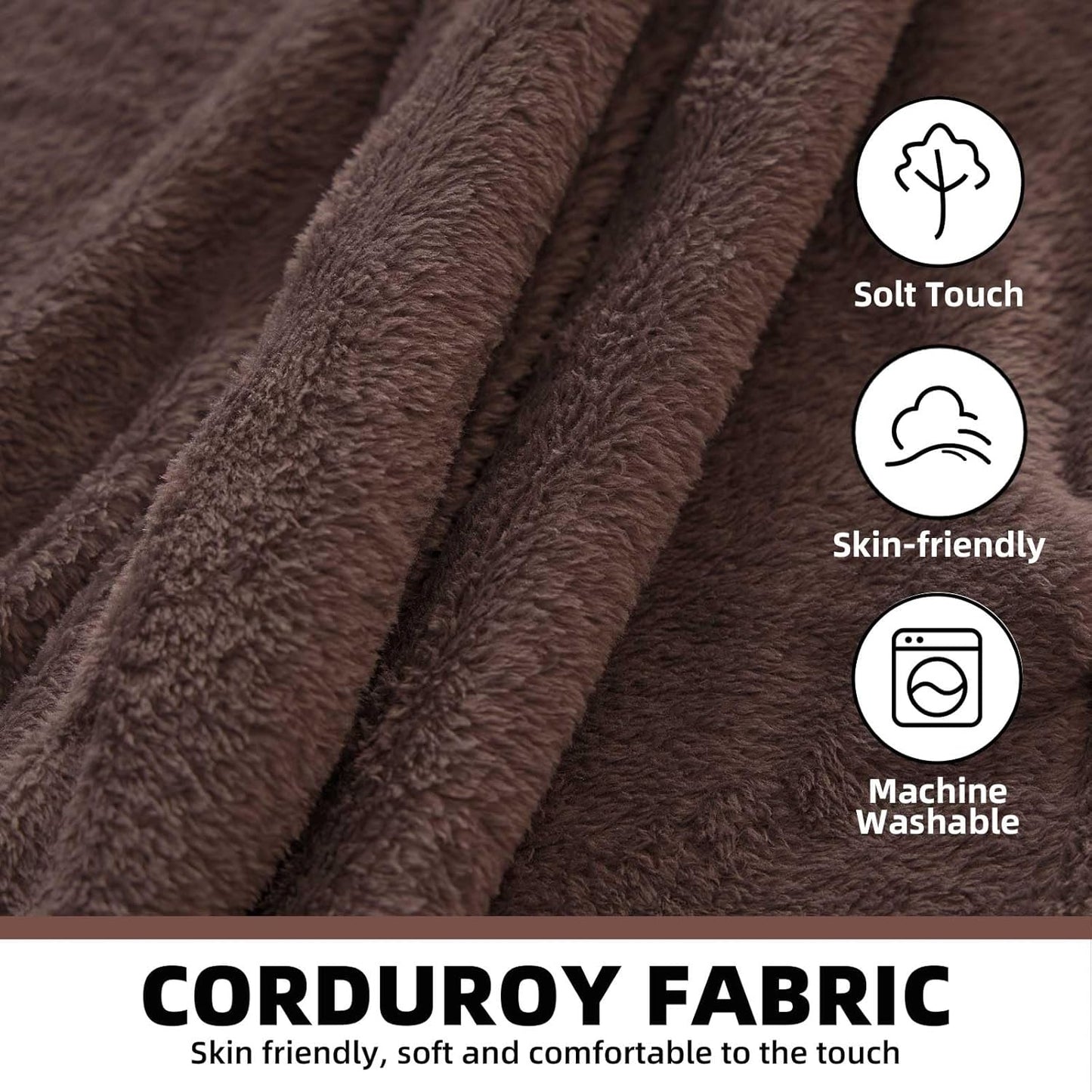 6FT,Oversized Bean Bag Chairs for Adults,Giant beanbag with Filler Included,Fluffy Memory Foam,Soft and Comfy Corduroy Fabric,Gaming Chairs Suitable for Living Room and Bedroom (Brown, 6 Foot)