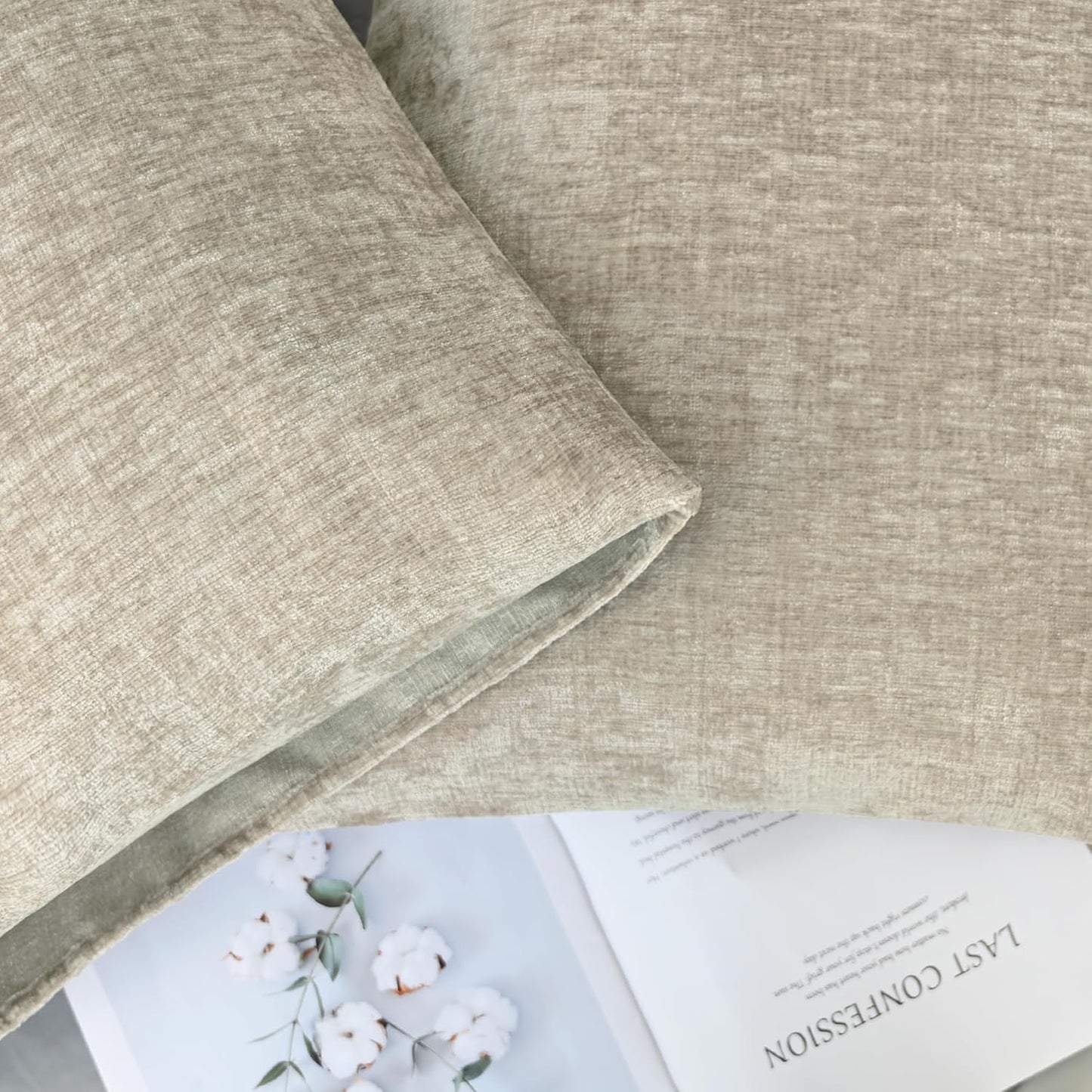 CaliTime Throw Pillow Covers Decorative 20 X 26 Inches Pack of 2 Cozy Chenille Standard Pillow Shams Cases for Couch Sofa Bed Living Room Home Light Taupe