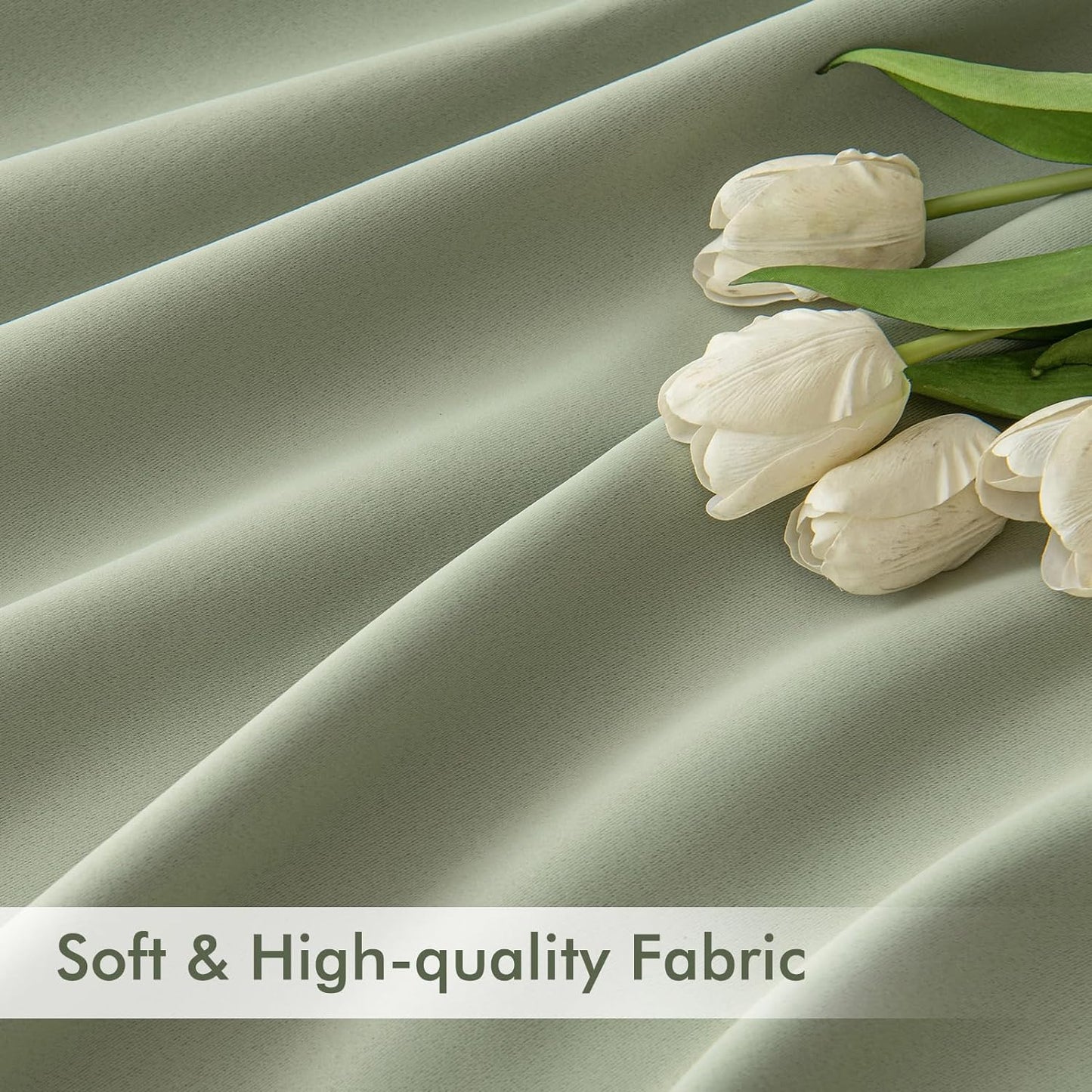 MIULEE Back Tab Sage Green Curtains 90 Inch Long 2 Panels Set for Living Room Bedroom Privacy, Rod Pocket/Pinch Pleated Light Blocking Thermal Insulated Room Darkening Blackout Curtains, 52 x 90 Inch