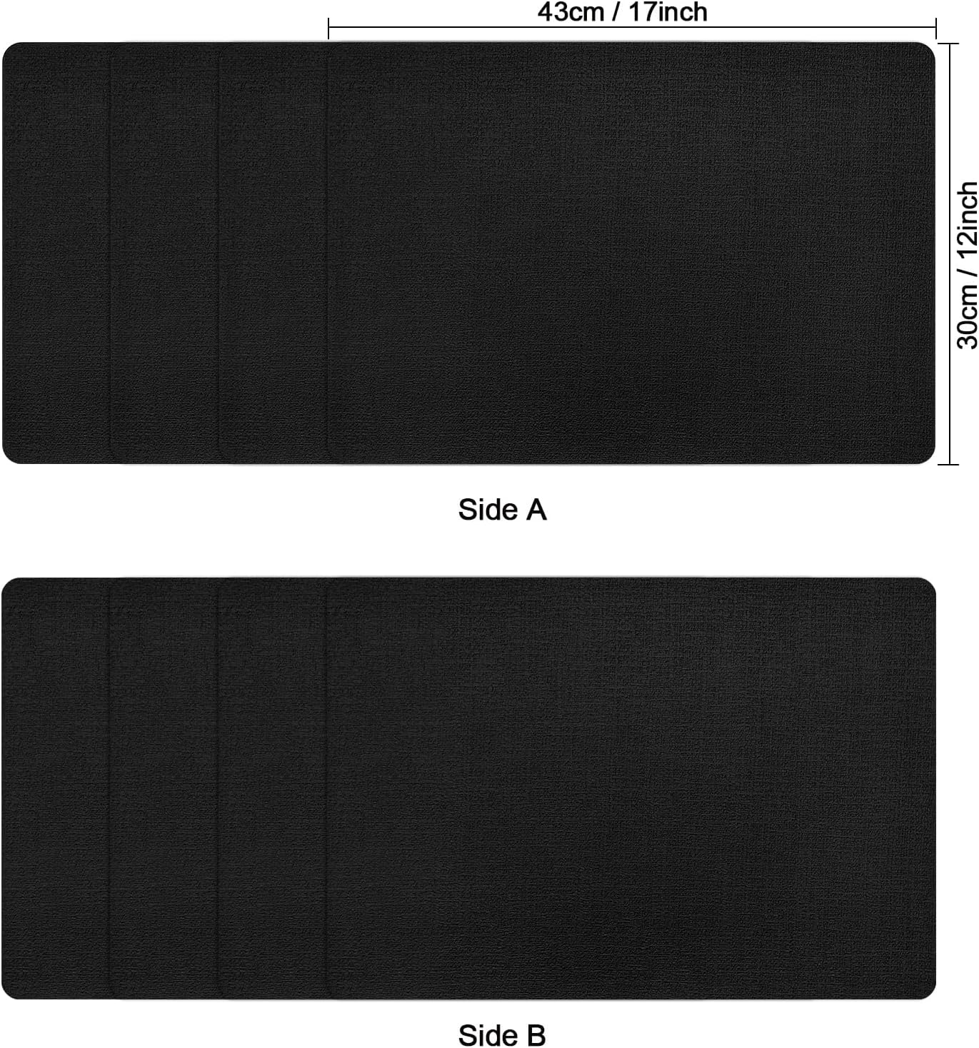 Myir JUN Placemats Dual Sided, Faux Leather Place Mats Set of 8 Indoor Placemats for Dining Table Non-Slip Washable Placemats Heat Resistant Outdoor Table Mats (Set of 8, Black)