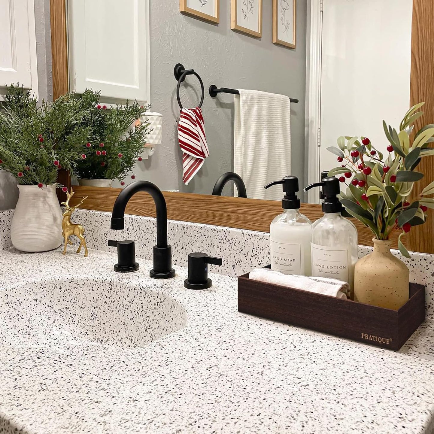 Bamboo Drawer Organizer - Kitchen Utensil Organizer Silverware Tray Cutlery Holder,Office Desk Supplies and Accessories,5.9 * 3 * 2.6,Nut-brown