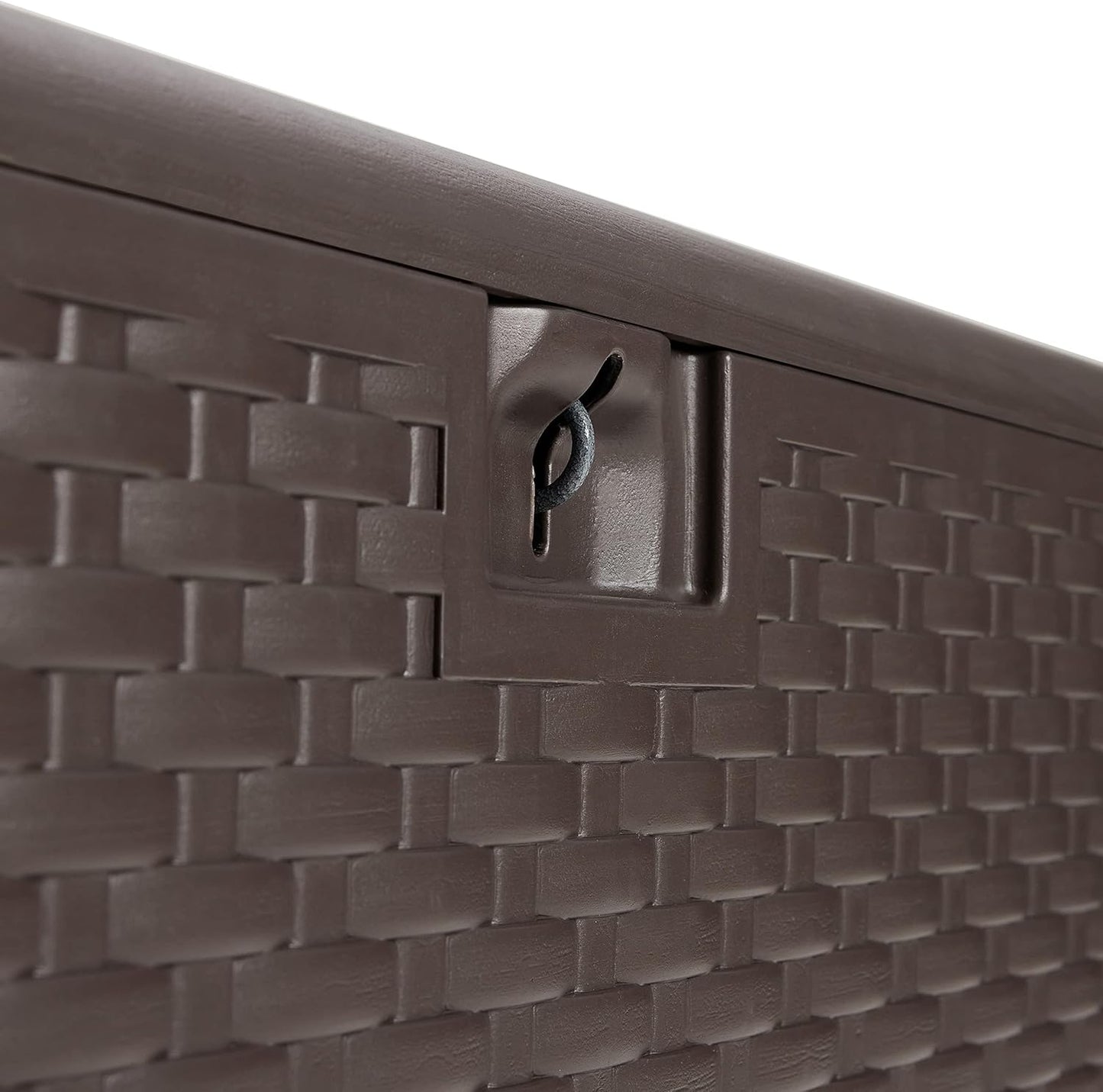 Amazon Basics Outdoor Patio Storage Box 150 Gallon Deck Box, Waterproof and Weather-resistant, Furniture Cushions Garden Tools, Brown