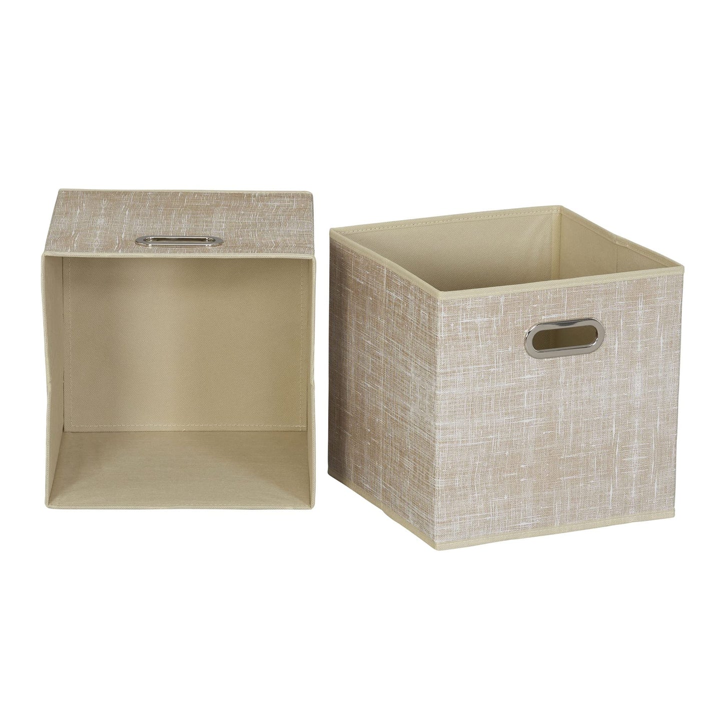 Household Essentials 6 Pack Fabric Storage Bins with Handle, Gray Mix