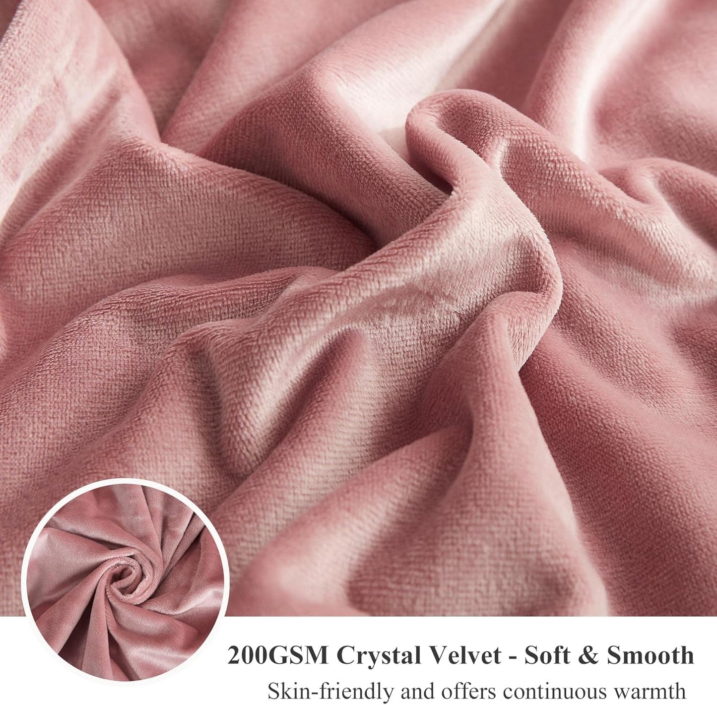 XeGe Plush Faux Fur Throw, Dusty Pink Luxurious 50x60 Shaggy Furry Blanket, Fluffy Microfiber Velvet Couch Throw, Ultra Soft Warm Fuzzy Lap Blanket for Sofa Bed Chair Car Office, Dusty Pink