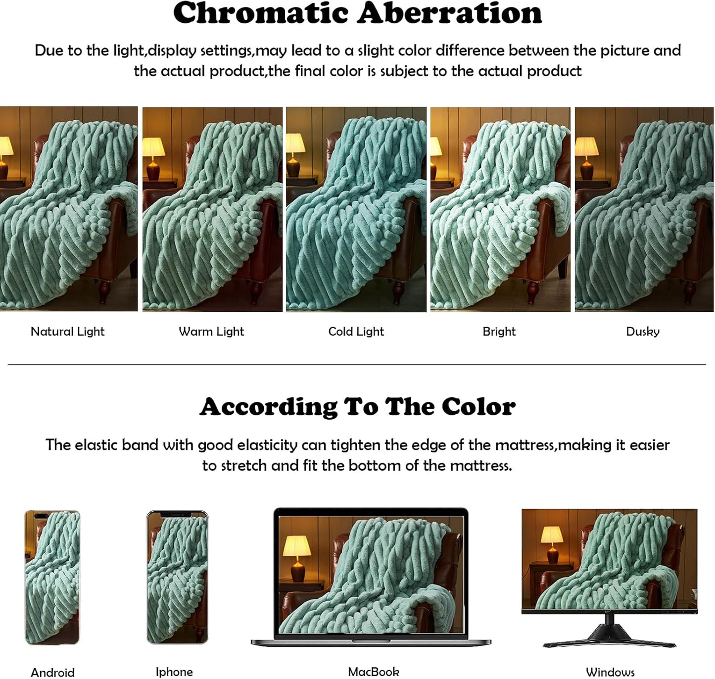 NEWCOSPLAY Faux Fur Twin Blanket New Sage Green 3D Ribbed Plush Thick Warm Blanket for Couch Sofa Bed 850GSM (New Sage Green Ribbed, Twin(60"x80"))