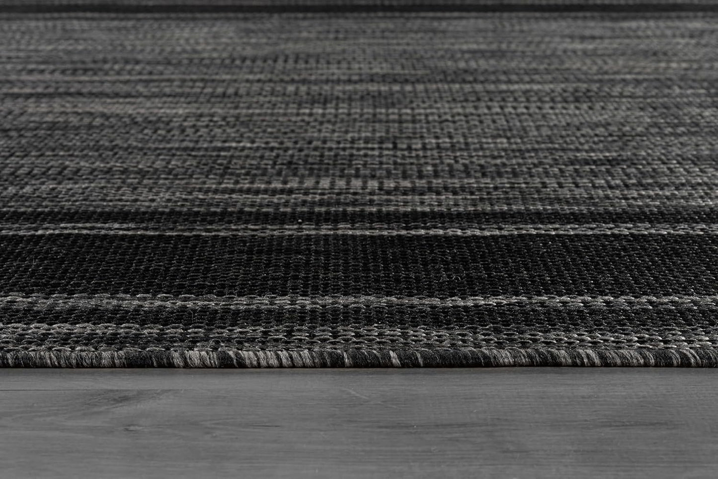 Beverly Rug Large Outdoor Rug 9x12 Modern Bordered Area Rugs for Indoor and Outdoor Patio Deck Porch Garden Waterproof Weather Sun Resistant Washable Outside Carpet (9 x 12 Black)