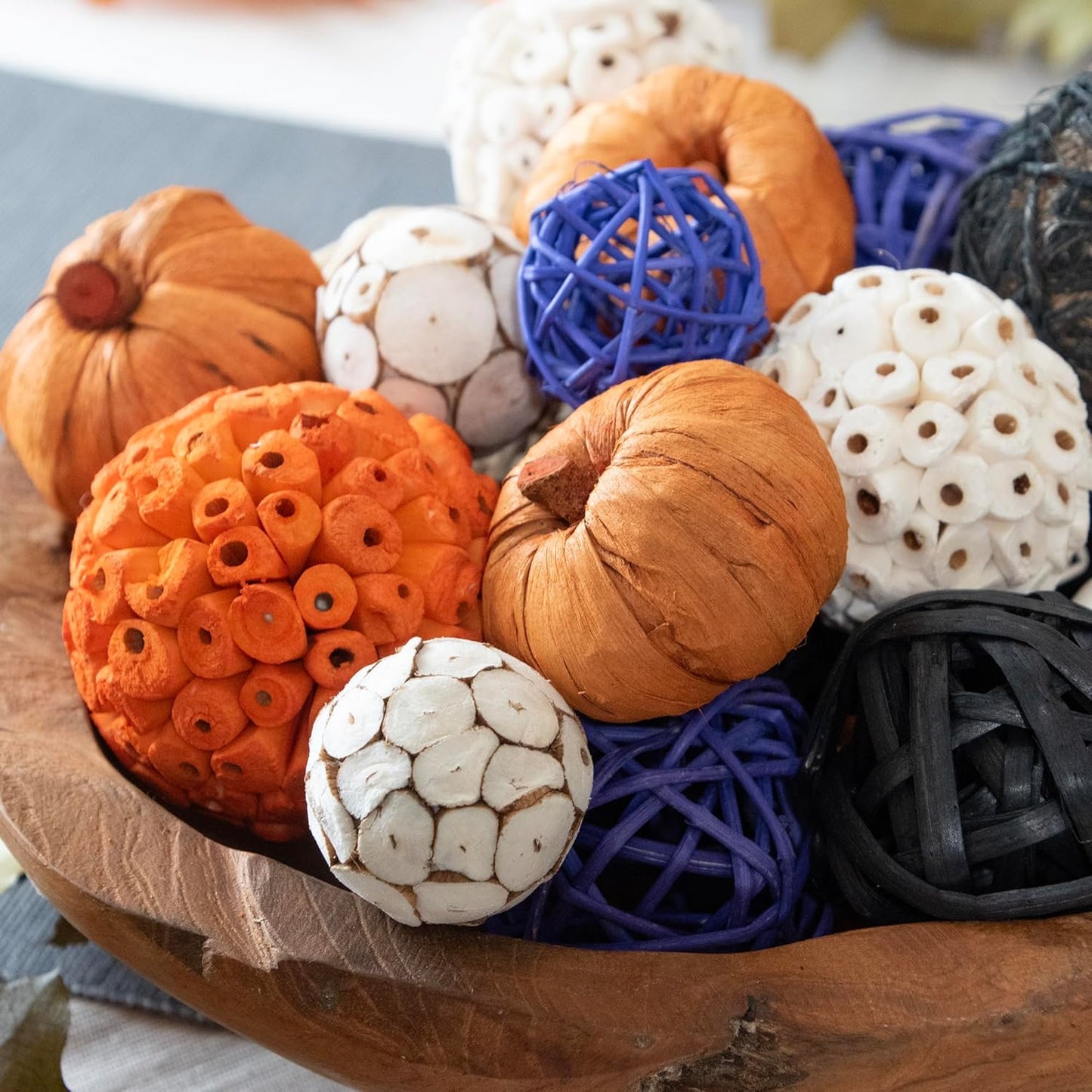 ANDALUCA Decorative Balls Halloween Bowl Filler Home Decor (Purple Orange)