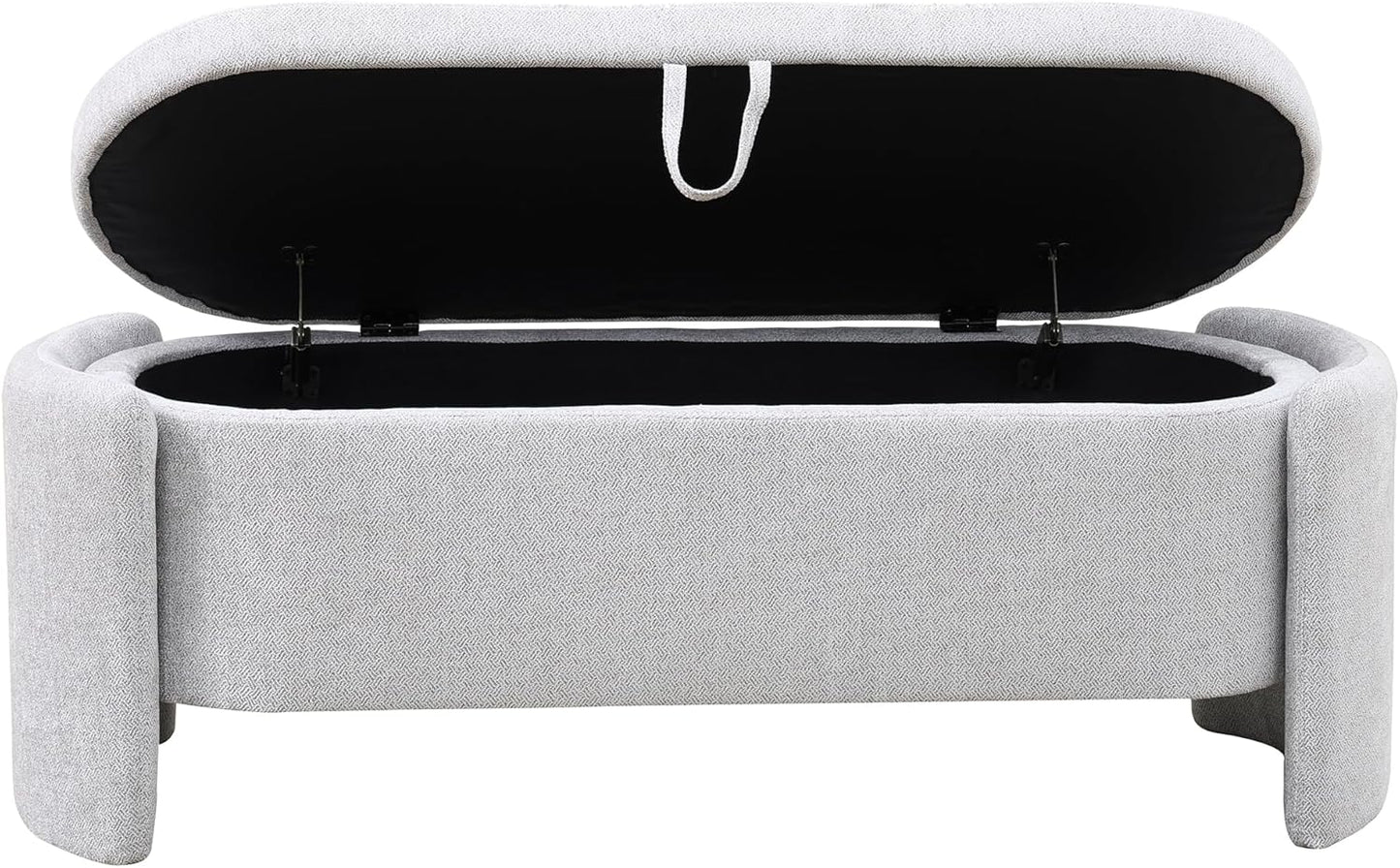 Ottoman Rectangular Storage Ottoman Bench, Footrest Stool Footstool with Lid for Living Room, Bedroom, Entryway, Brown, 47"x17"x18"