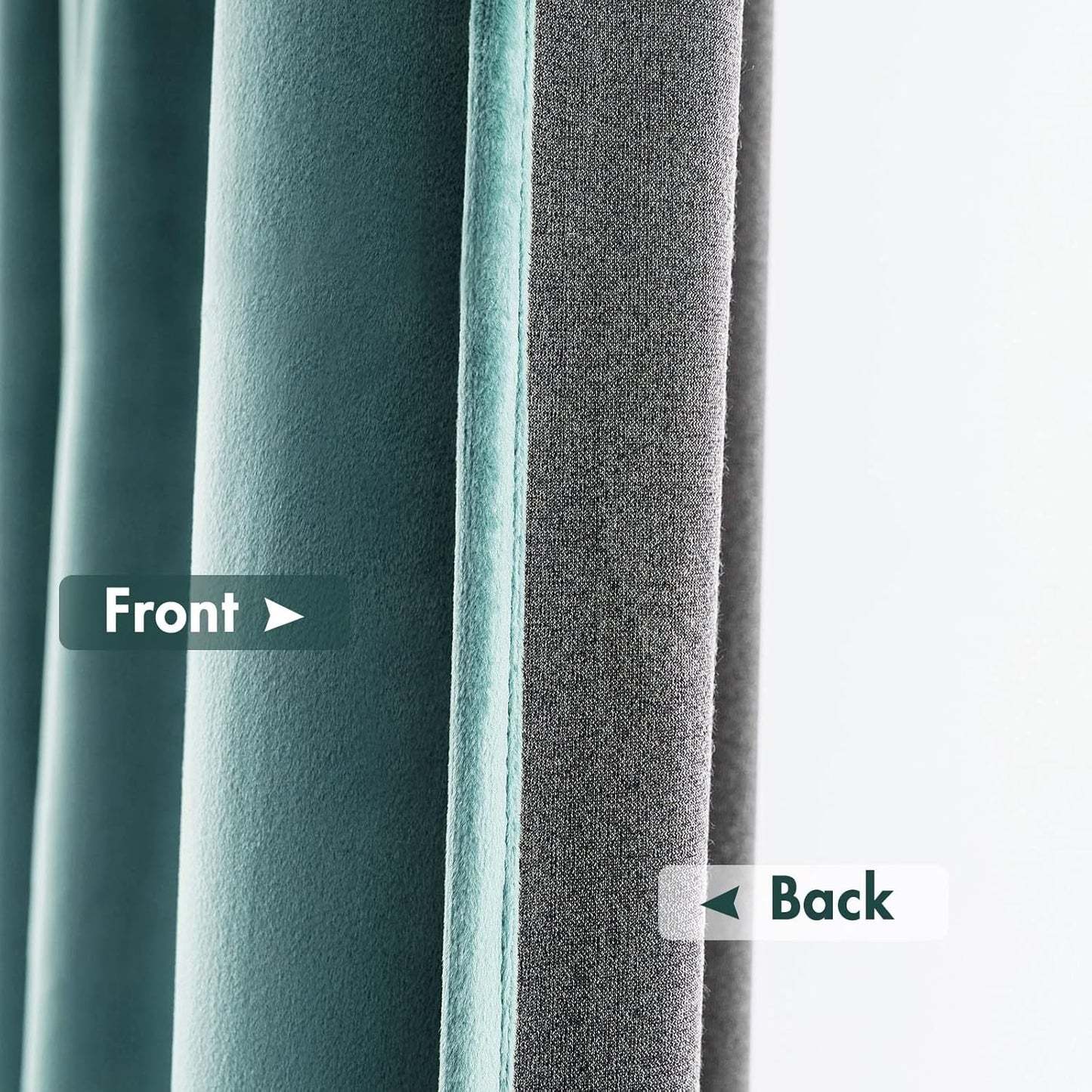 MIULEE Teal Velvet Curtains Thermal Insulated Blackout Curtain Drapes for Bedroom Living Room Darkening 63 Inches Long Curtains Panels Rod Pocket Set of 2