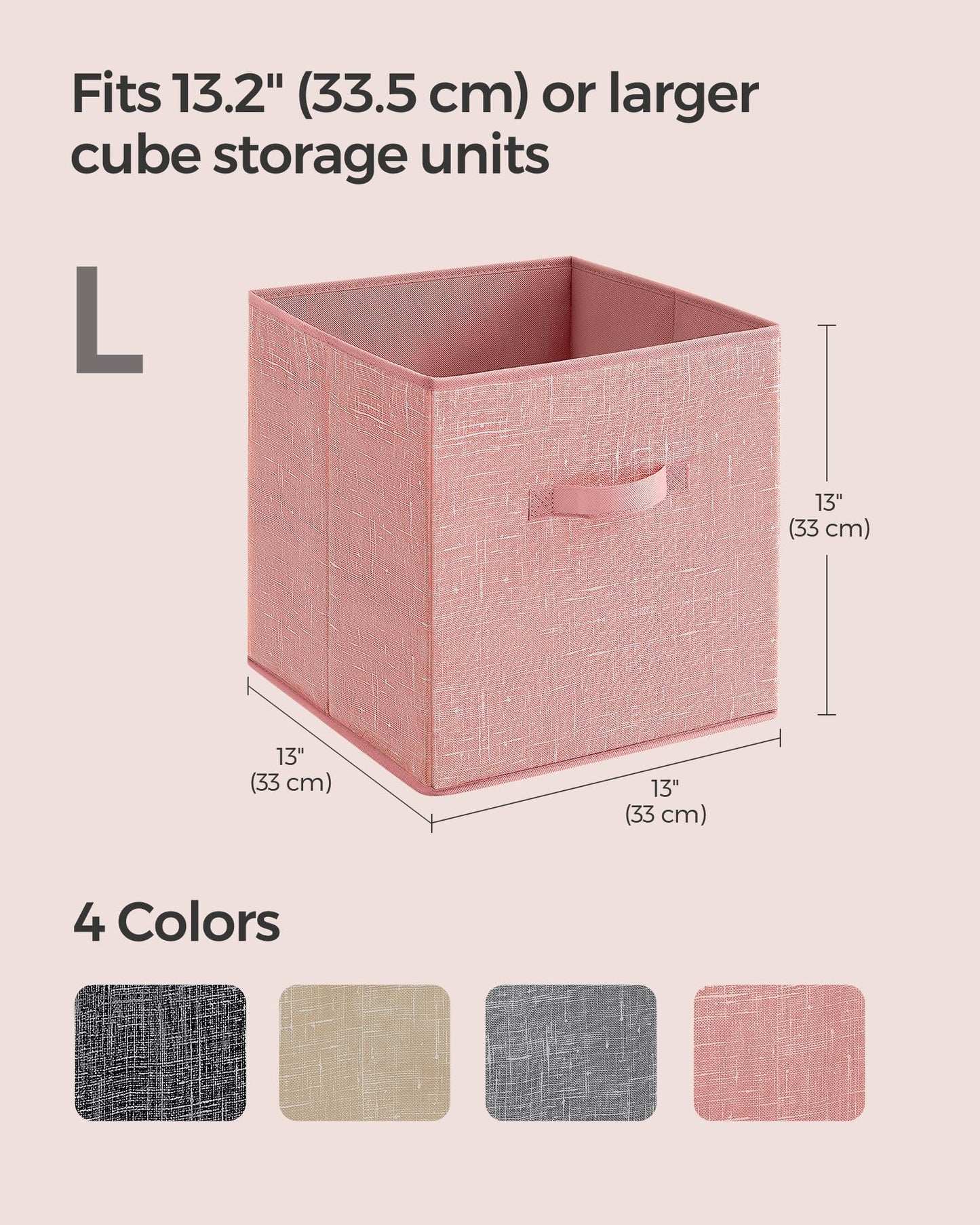 SONGMICS Storage Cubes, Set of 6, 13-Inch Foldable Closet Organizers