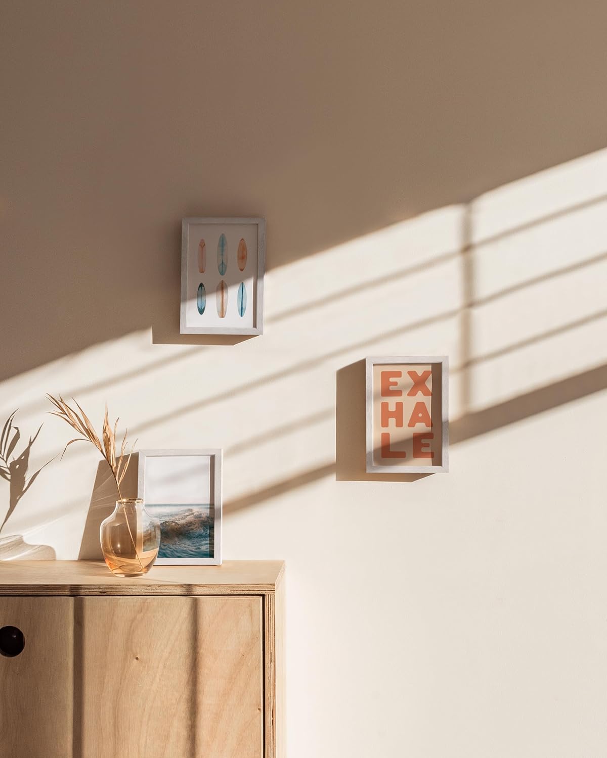 HAUS AND HUES Solid Oak 4x6 Picture Frame for Wall or Tabletop Set of 3-4x6 Picture Frame Collage, White Gallery Wall Frame Set, 4x6 Picture Frames, Photo Frames 4x6, Wooden Picture Frames 4x6