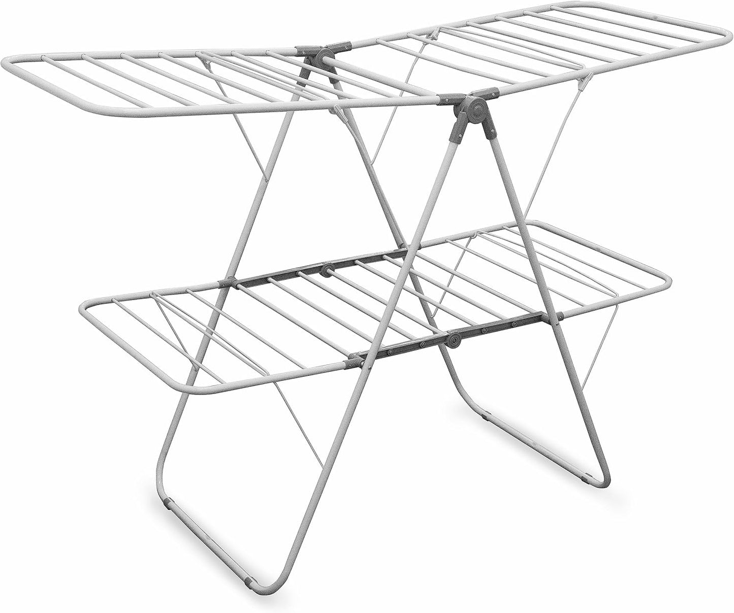 Brookstone – Extra Large – Double Spaced - 2 Tier Collapsible Clothes Drying Rack, Indoor/Outdoor