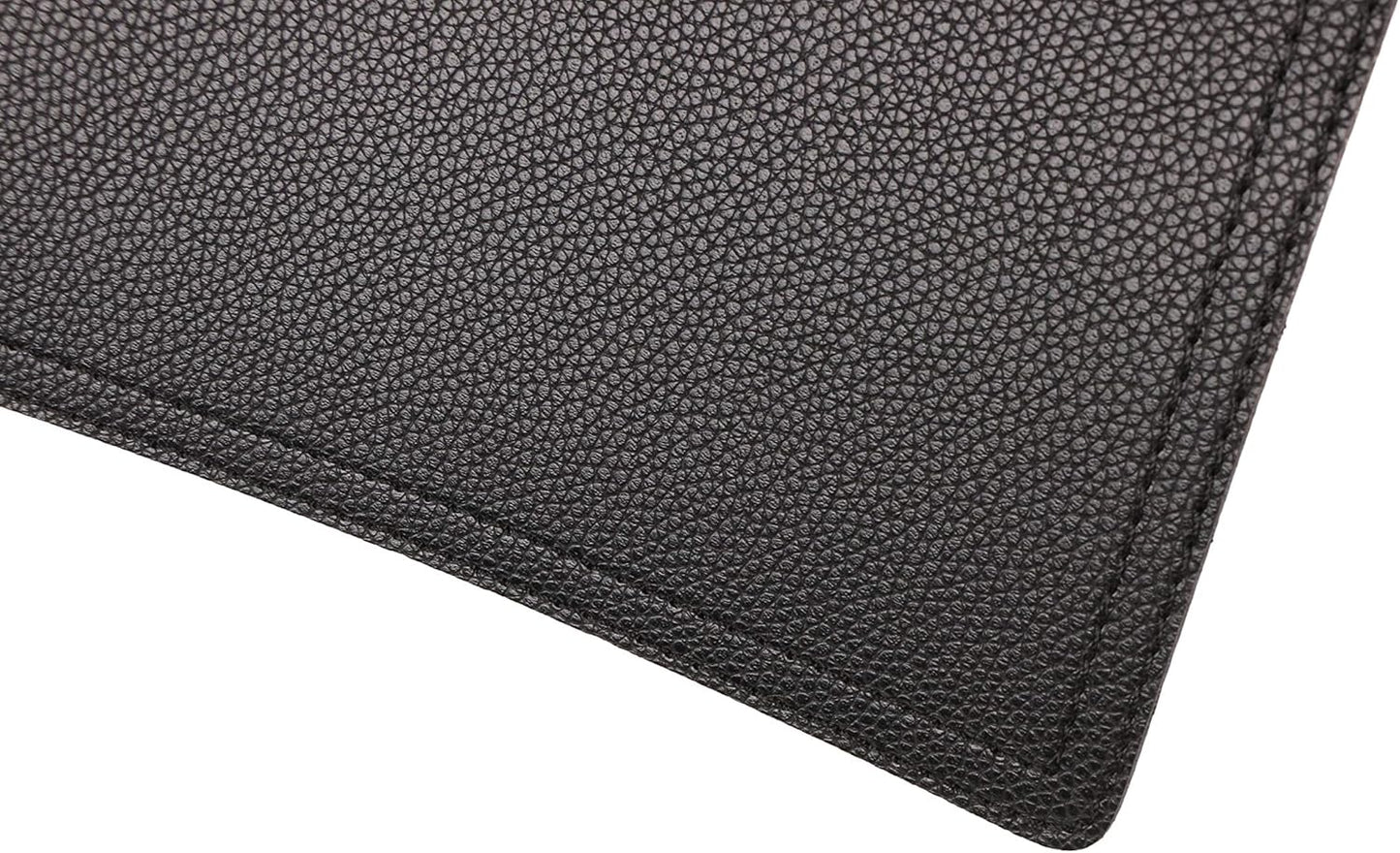 Set of 8 Faux Leather Placemats, PU Table Mats, Waterproof, Stain Resistant, Heat Resistant, Easy to Clean for Kitchen Dining Table,Conference Table C Black Rectangle