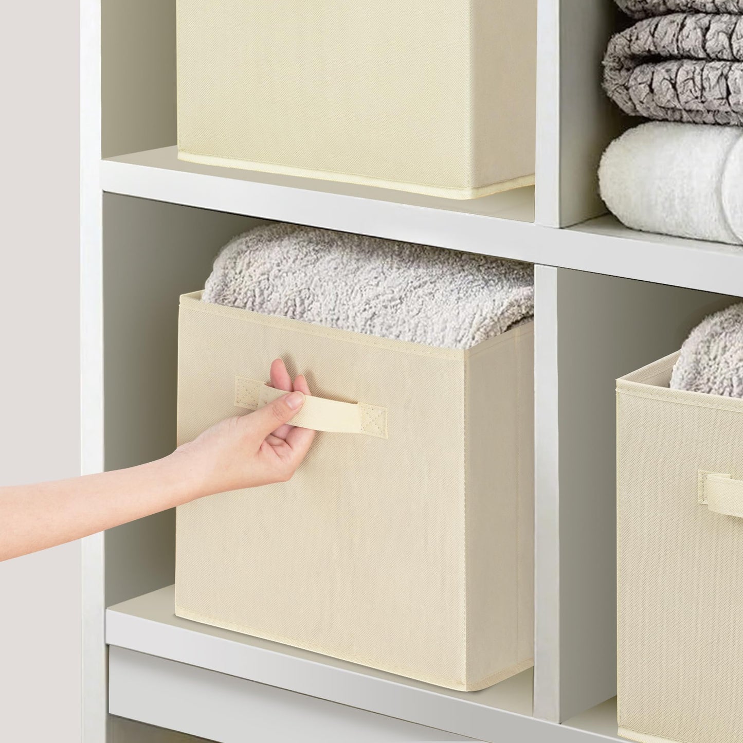 STORAGEIDEAS 11 Inch Fabric Storage Cubes, Sturdy Foldable Storage Bins, Heavy Duty Cube Organizer