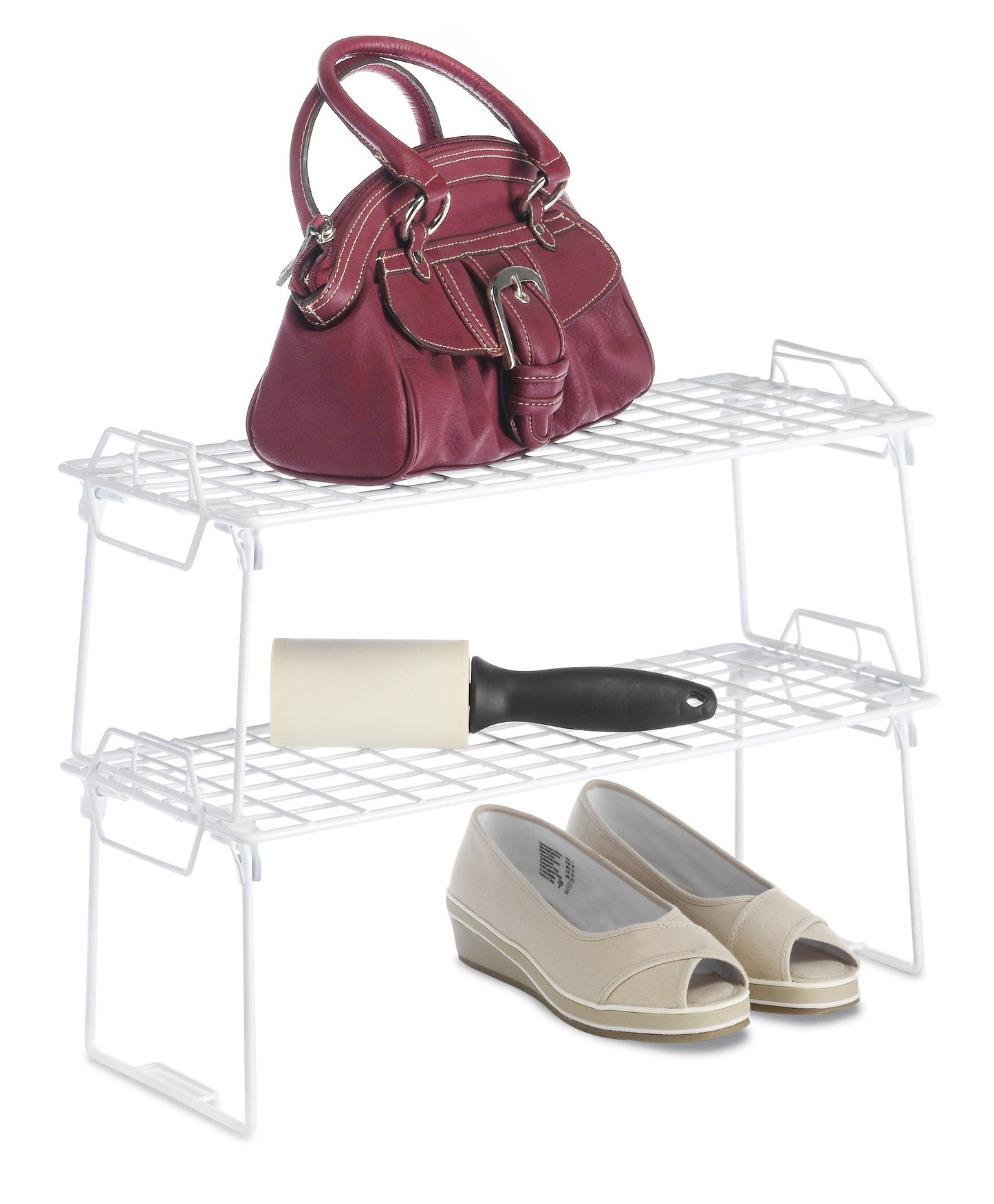 Whitmor Stackable Wire Shelf Organizer, Metal Cabinet Organizer, Space Saving Storage Shelf