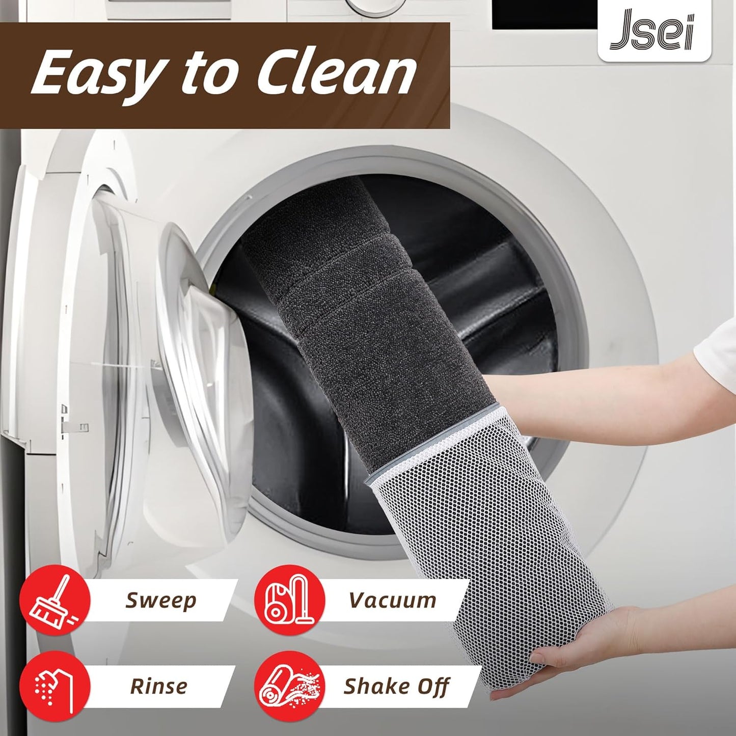 JSEI Entryway Rugs Doormat 20"x32", Non-Slip Dirt Trapper Door Mats Indoor, Washable Absorbent and Stain Resist Welcome Floor Mat for Front Door, Dog Door Mat, Muddy Wet Shoes & Paws, Dark Grey