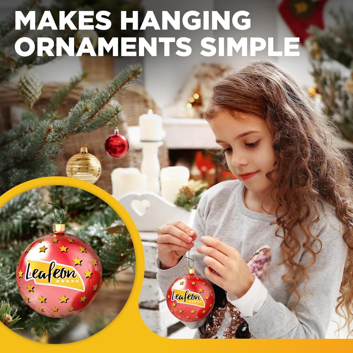 Leafeon 300 Pack Christmas Ornament Hooks for Christmas Tree Decoration β The Best Holiday Ornament Hangers (Green)