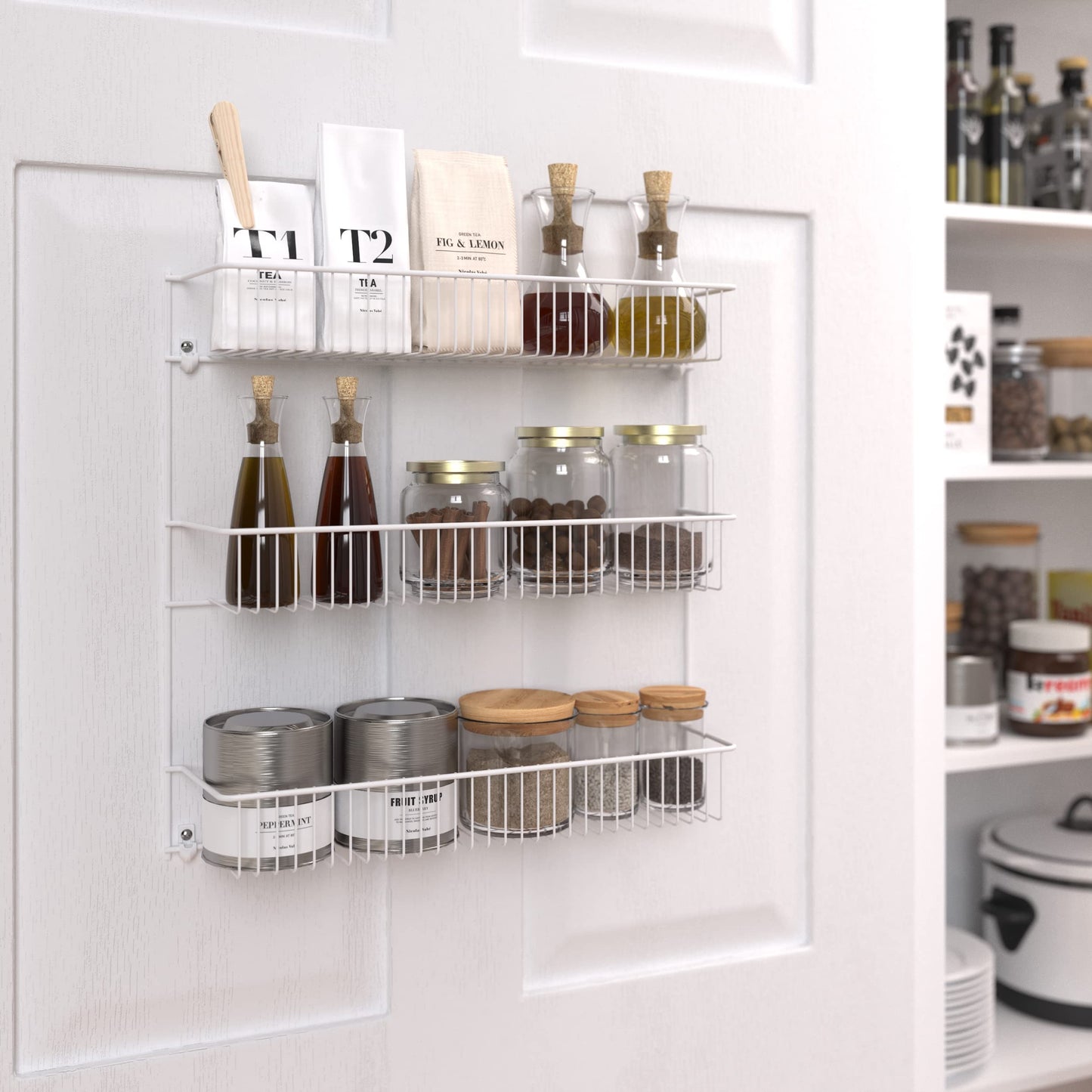 ClosetMaid 3-Tier Hanging Wall Mounted Metal Rack for Spices, Shelf Storage, Pantry Organization