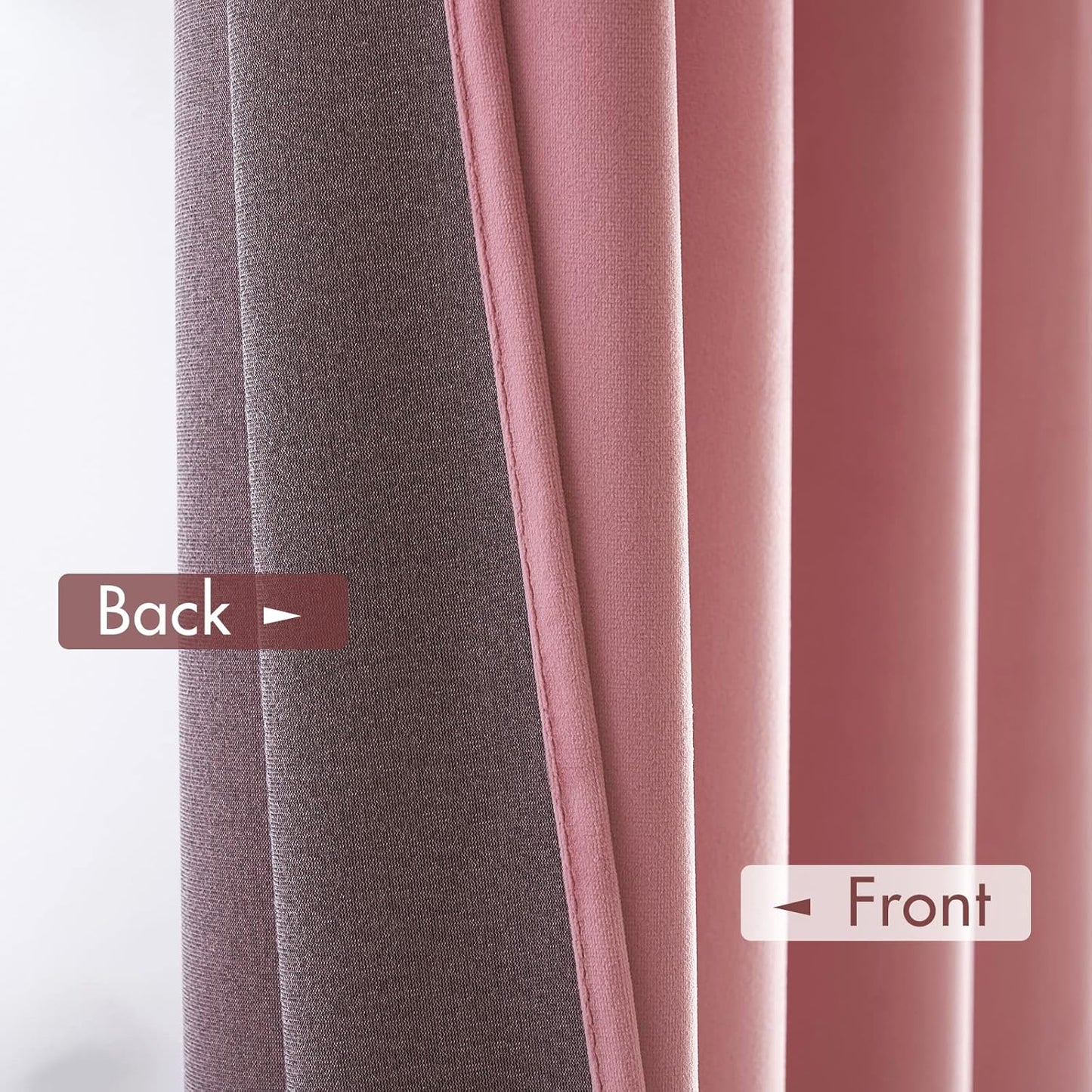 MIULEE Blush Pink Velvet Curtains Thermal Insulated Blackout Curtain Drapes for Bedroom Living Room Darkening 84 Inches Long Curtains Panels Rod Pocket Set of 2