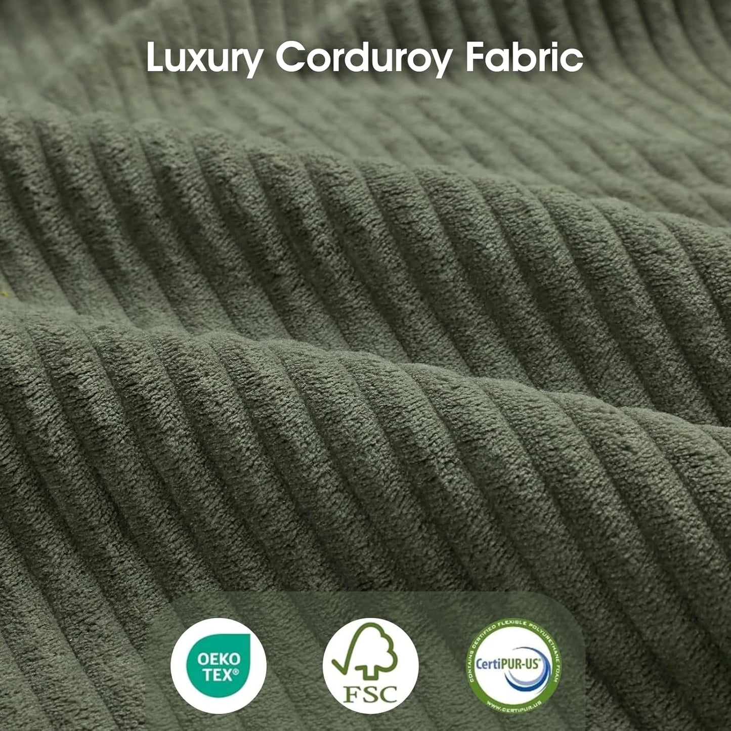 LLappuil Modular Sectional Sofa with Storage Seats, Corduroy Convertible Modular U Shaped Sectional Couch for Living Room, 9 Seat Oversized Sofa with 9 Back Cushion 9 Throw Pillow, Green