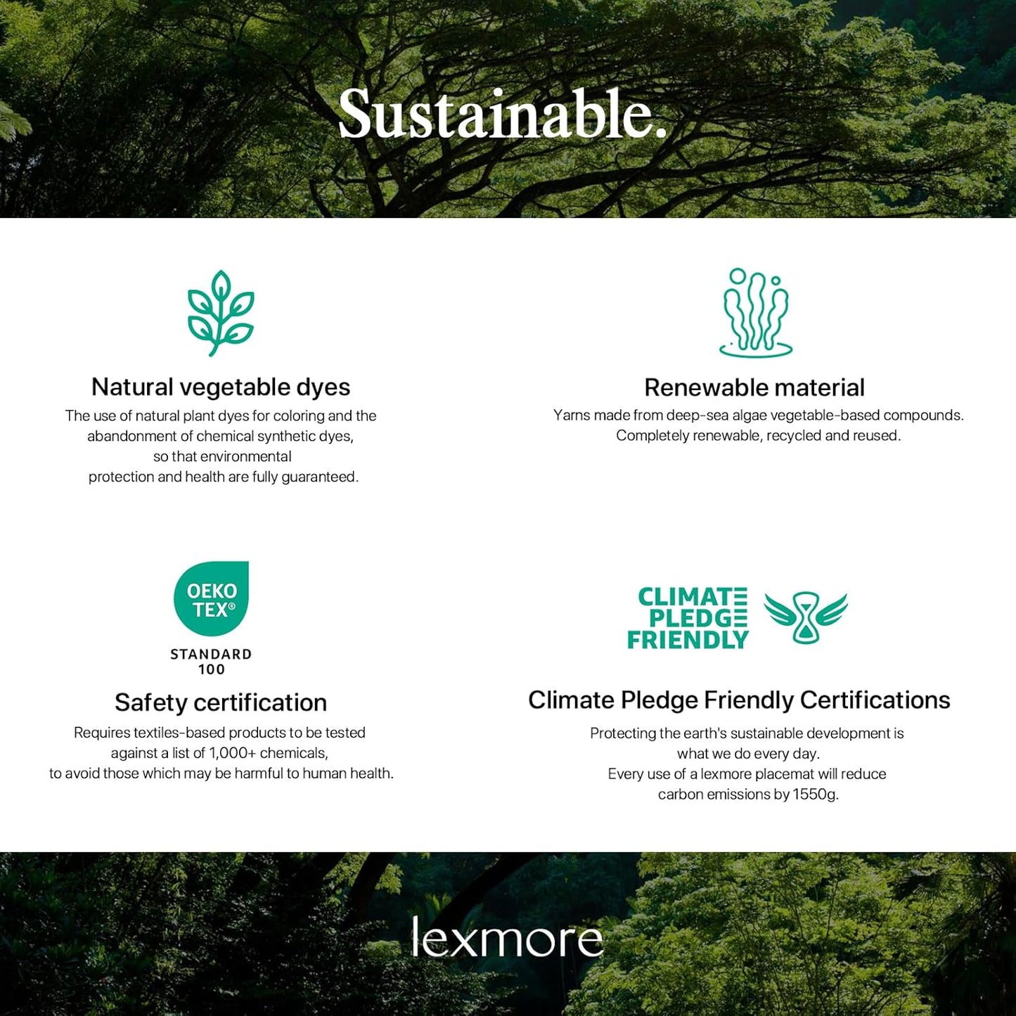 LEXMORE Placemats Set of 6 Vinyl/Plastic Woven Place Mats for Kitchen Table Indoor/Outdoor Washable Placemat Wipeable Dining Table Mats(Pale Beige)