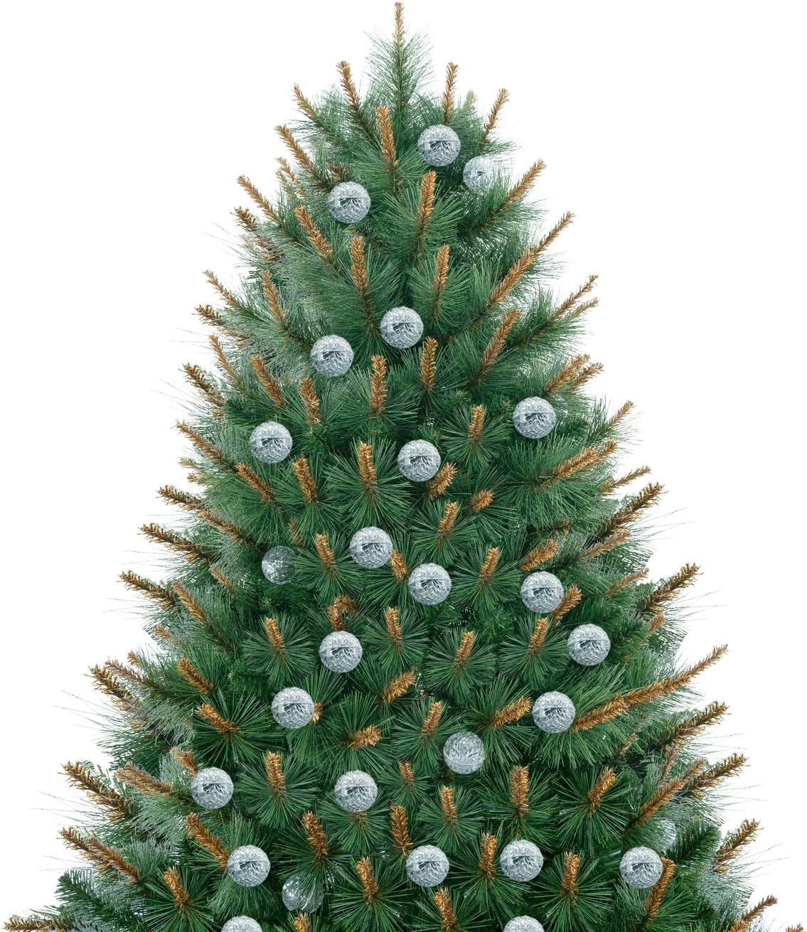 Selena 7.5ft Prelit Artificial Christmas Tree with 1209 Branch Tips, 400 Warm Lights and Metal Stand, 50" Wide Realistic Withered Christmas Tree with Lights by Naomi Home