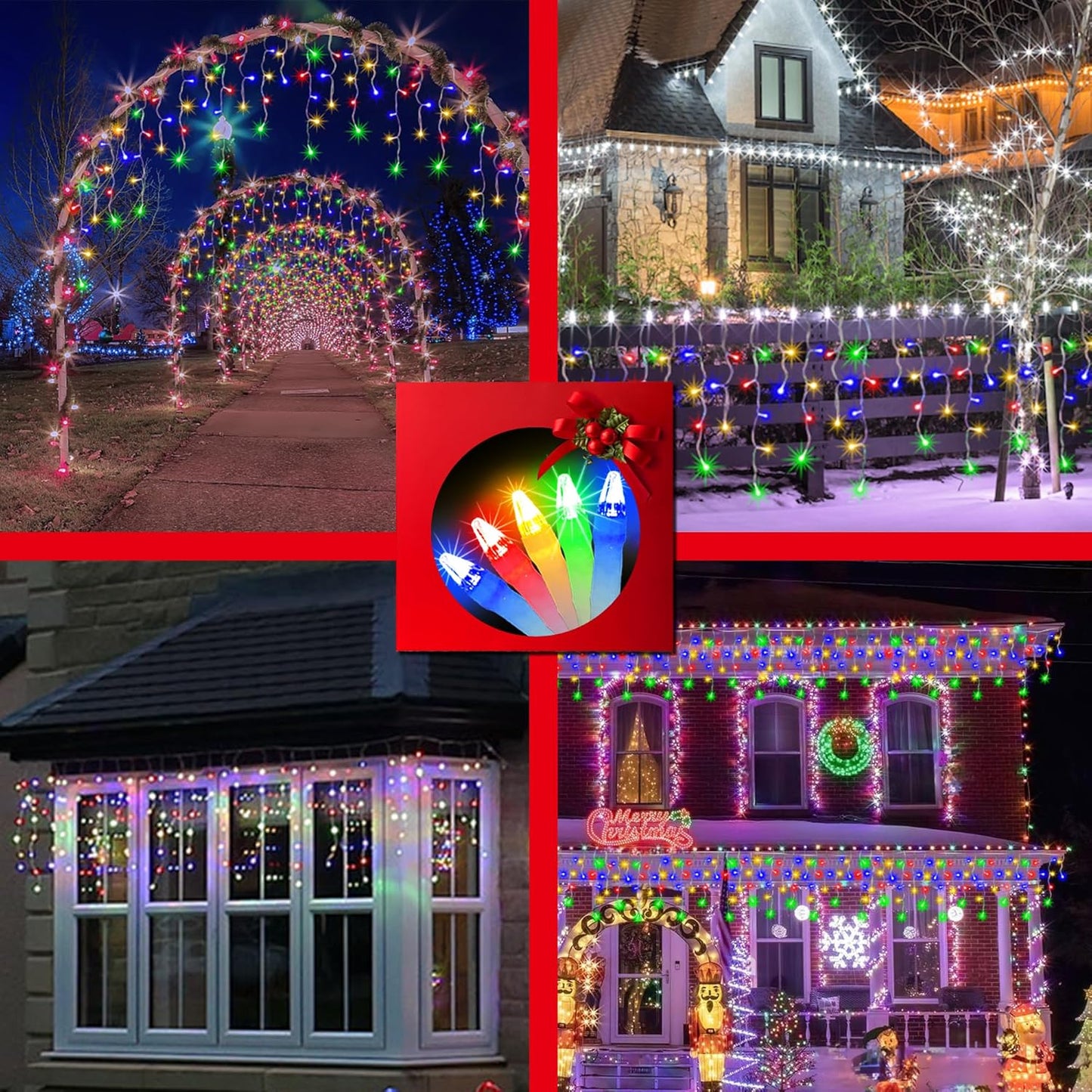 1332 LED 132FT Christmas Lights with 296 Drops, 12 Modes Dimmable Multicolor Outdoor Hanging Lights with Timer Memory, Waterproof Curtain Lights for Home Bedroom Indoor Tree Window Roof Fence Wedding