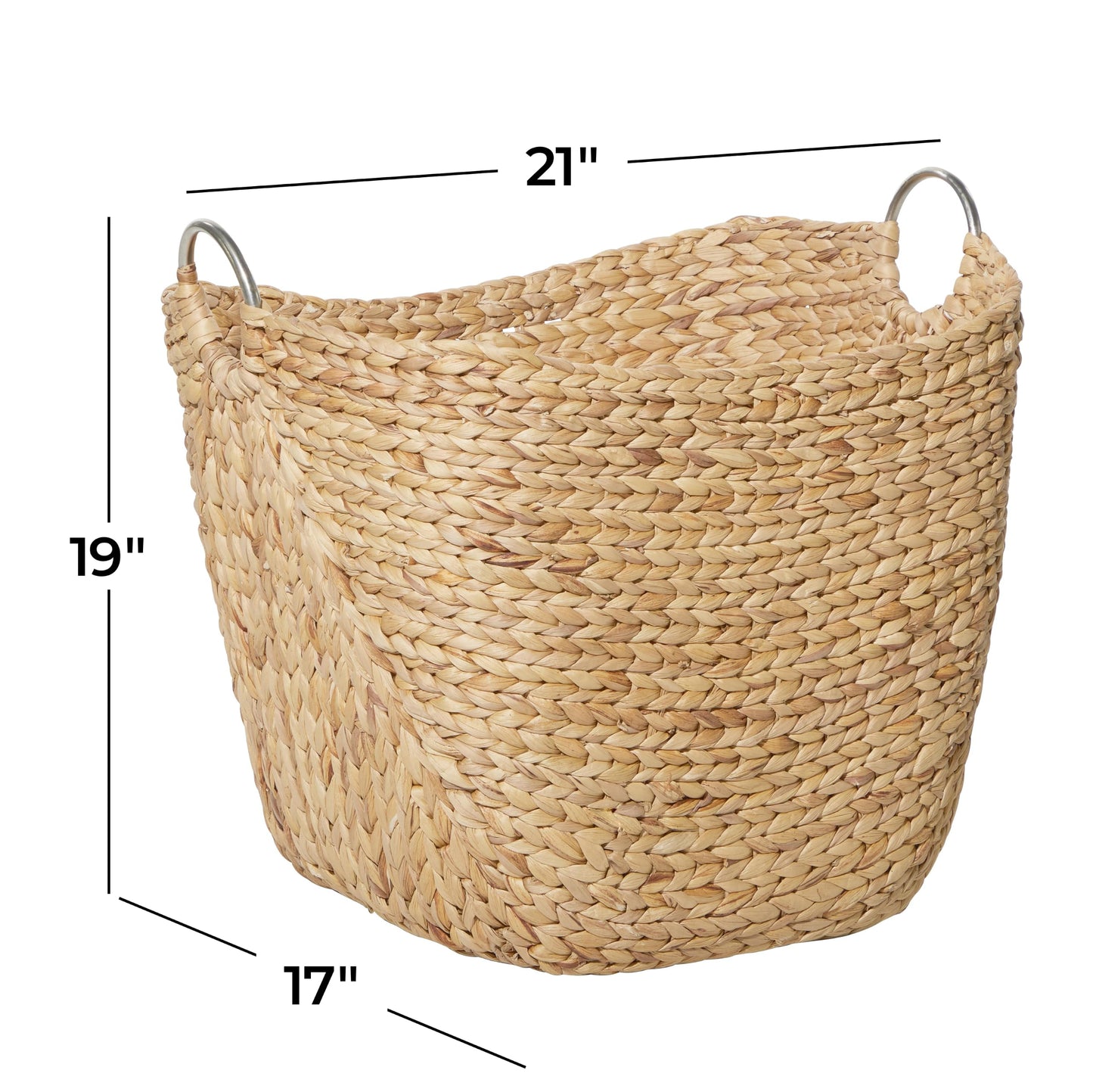 Deco 79 Seagrass Handmade Decorative and Functional Storage Basket Large Woven Basket Organizer