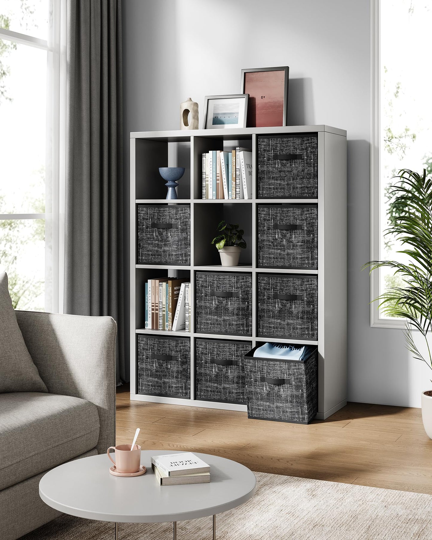 SONGMICS Storage Cubes, Set of 8, 13-Inch Foldable Closet Organizers