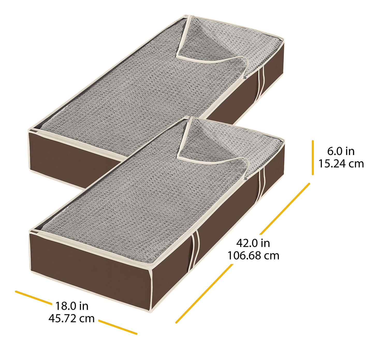 Whitmor Under Bed Storage Bags 2 Pack, Zippered Underbed Storage Containers with Clear Window and