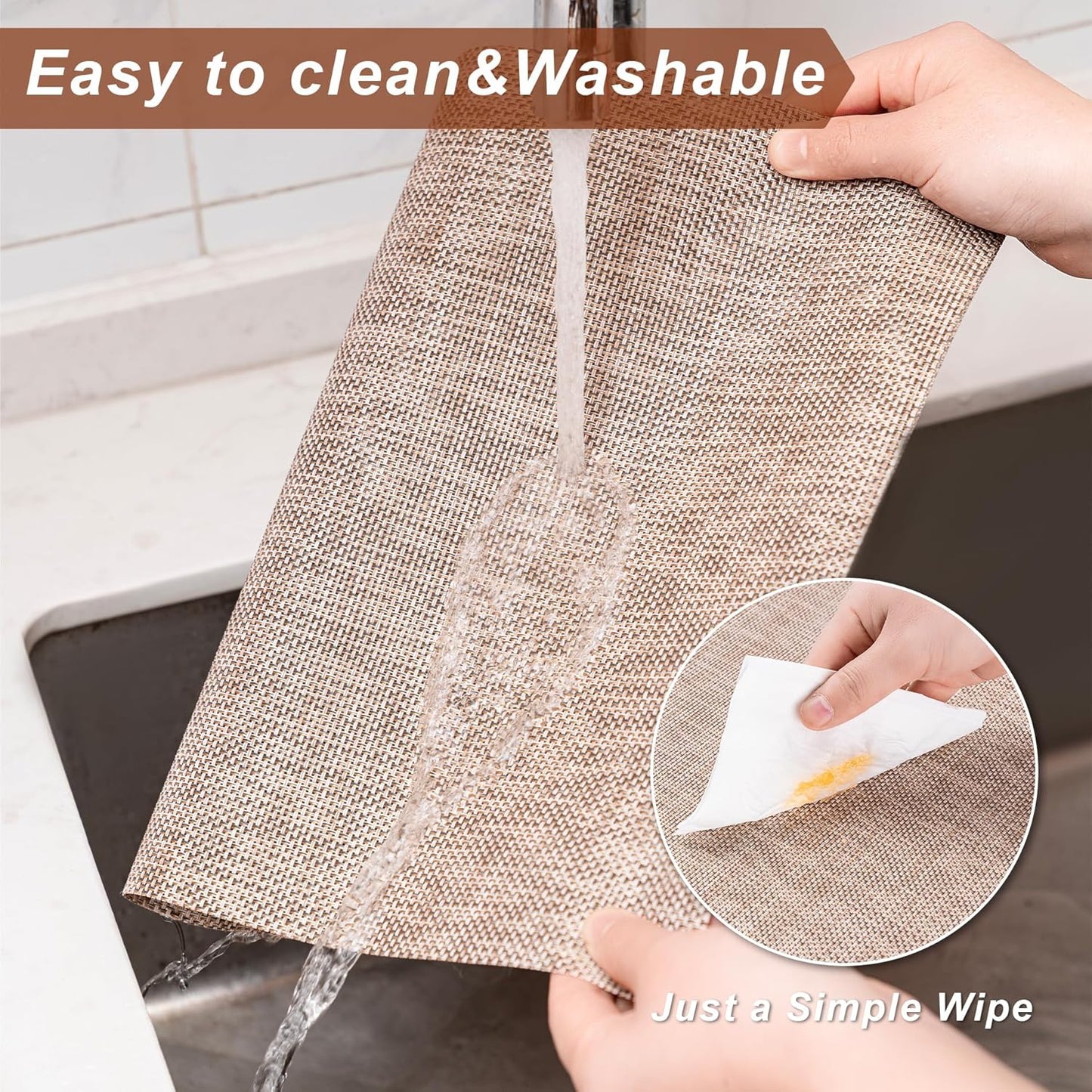 CADONO Placemats Set of 4 Washable Indoor/Outdoor Vinyl Place Mats for Dining Table Durable Non-Slip Heat Resistant PVC Weave Table Mats(Rhombus-Blue)