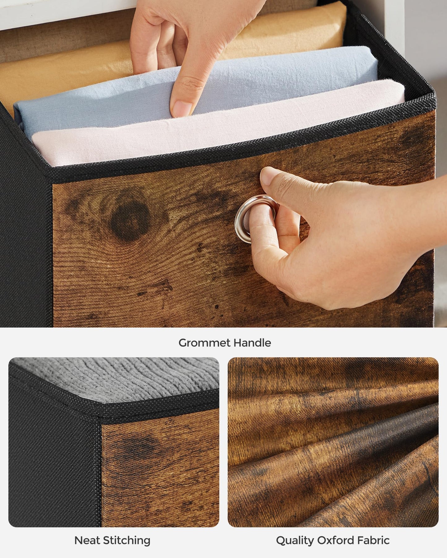 SONGMICS Storage Cubes, Set of 6, 11-Inch Foldable Closet Organizers