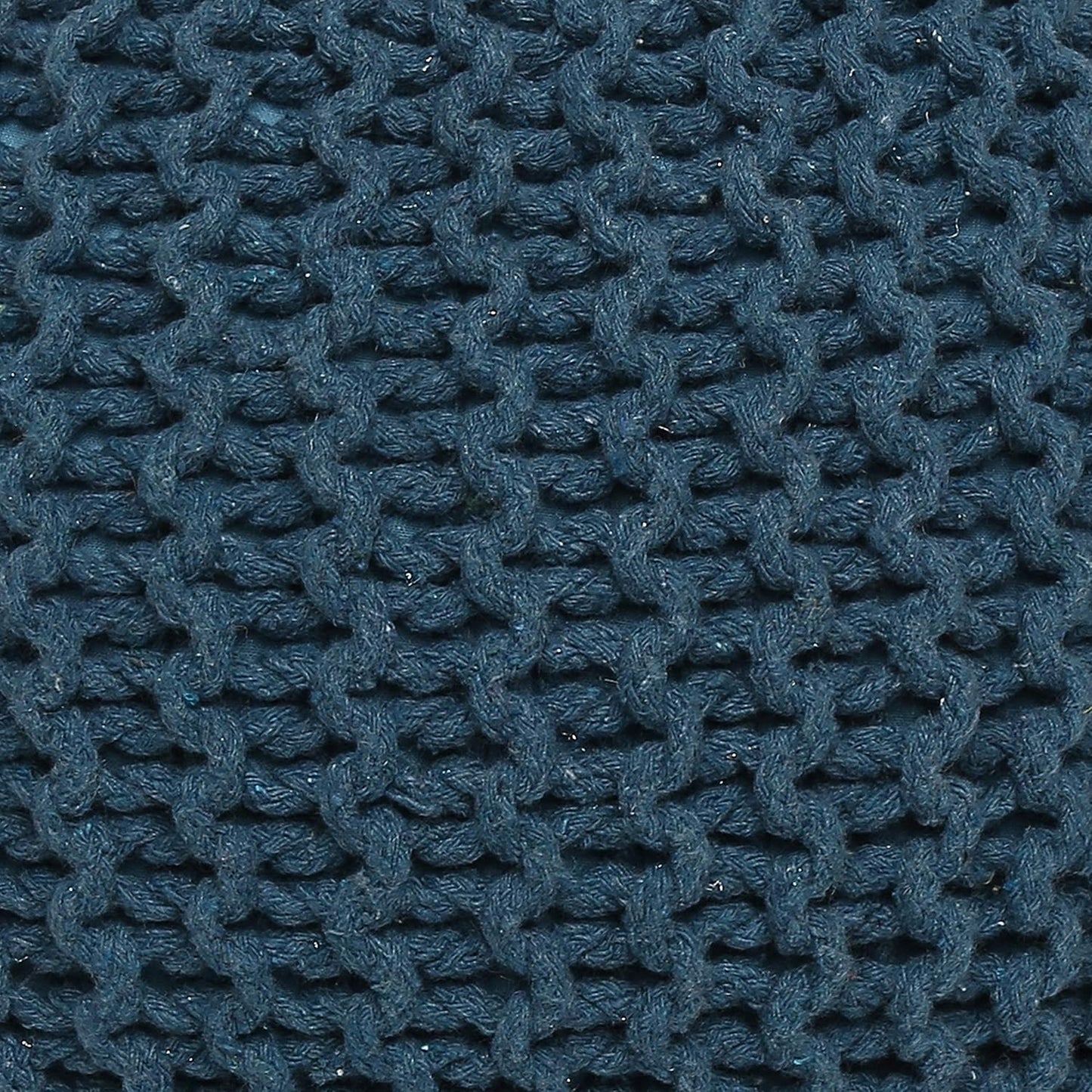 REDEARTH Round Pouf Bean Bag Ottoman - Foot Stool Hand Knitted - Home Decor Pouffe Stuffed - Cable Boho Poof Beanbag Footrest for Living Room - Nursery - Bedroom - Patio (19.5"x19.5"x14") - Teal