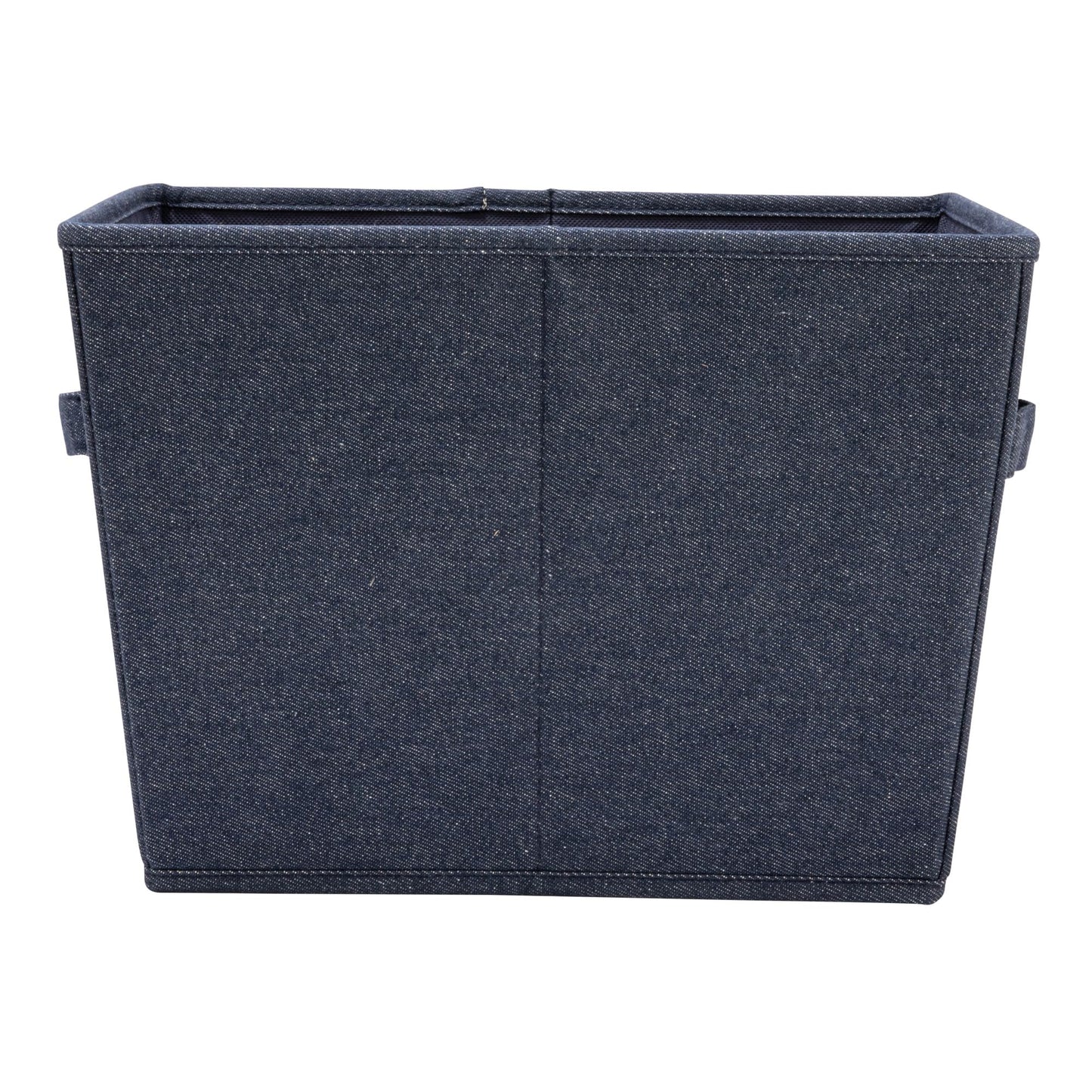 Household Essentials Tapered Fabric Hard-Sided Storage Bins with Cloth Handles, Set of 2, Denim
