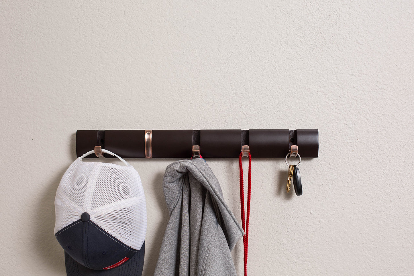 BIRDROCK HOME Folding Hook Coat and Hat Rack - 5 Hooks - 18 Inches - Wall Mount - Decorative Home