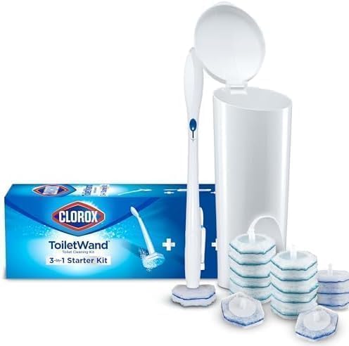 Bulk Disposable Toilet Cleaning Wand System with 96 Refill Pads, No-Touch Toilet Brush Kit with Storage Caddy, Deep Cleaning Bathroom Solution