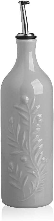 Sweejar Large Olive Oil Dispenser Bottle with Spout, 24 Oz Ceramic Oil Dispenser for Kitchen