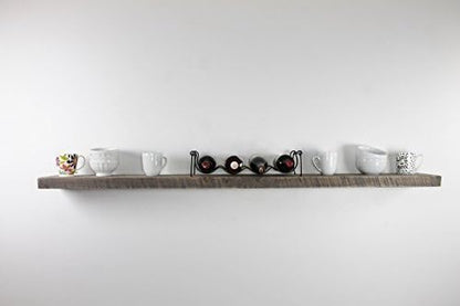 joelsantiques 72 Inch Wooden Floating Shelves for Wall - 72x8x2 in - Made of Natural Wood - Long Wall Shelves for Bedroom - Perfect for Living Room, Kitchen - Made in USA - Gray