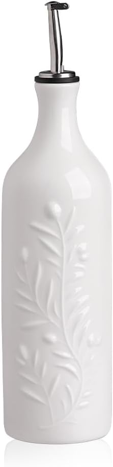 Sweejar Large Olive Oil Dispenser Bottle with Spout, 24 Oz Ceramic Oil Dispenser for Kitchen